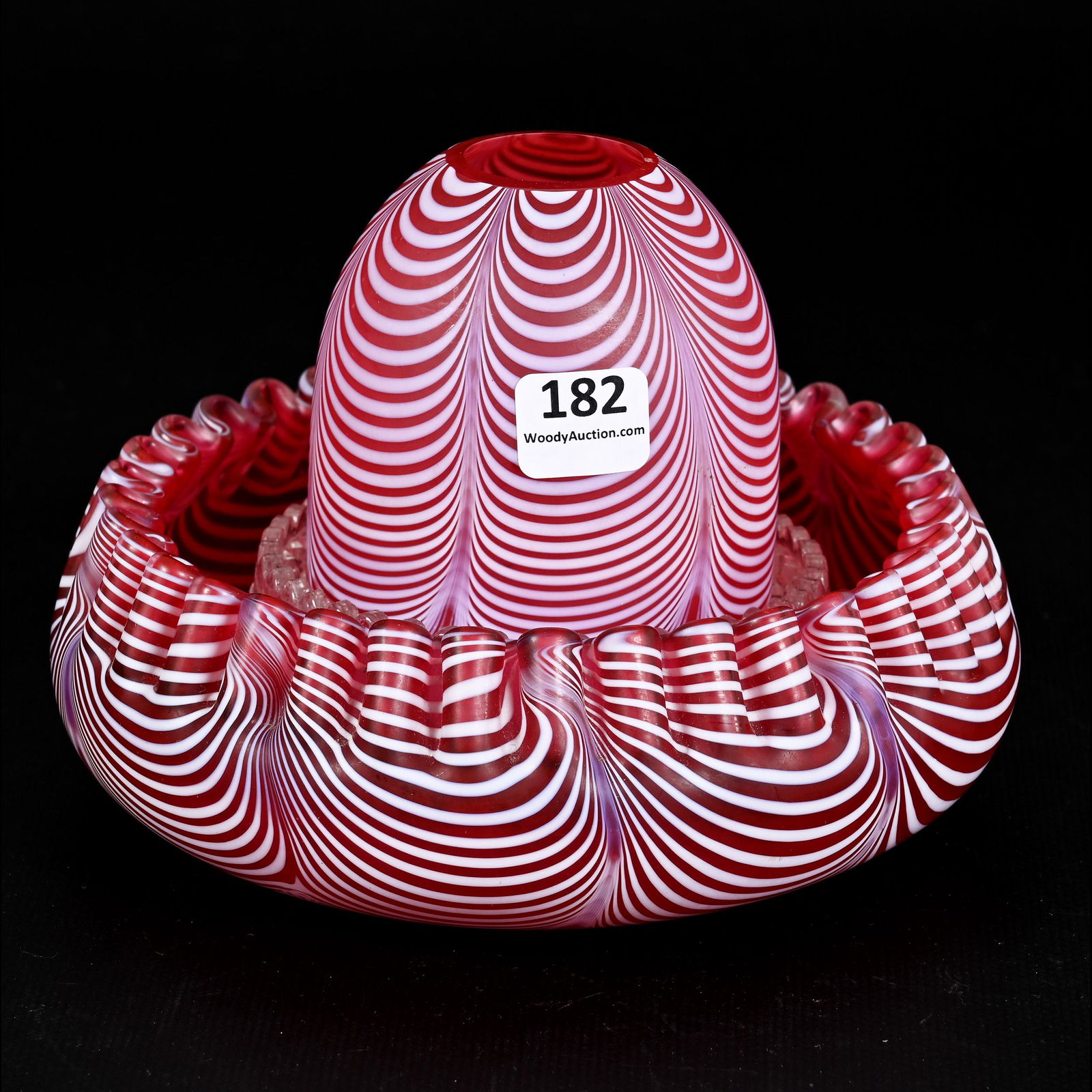 Fairy Lamp, Beautiful Cranberry Nailsea Art Glass (1 of 3)