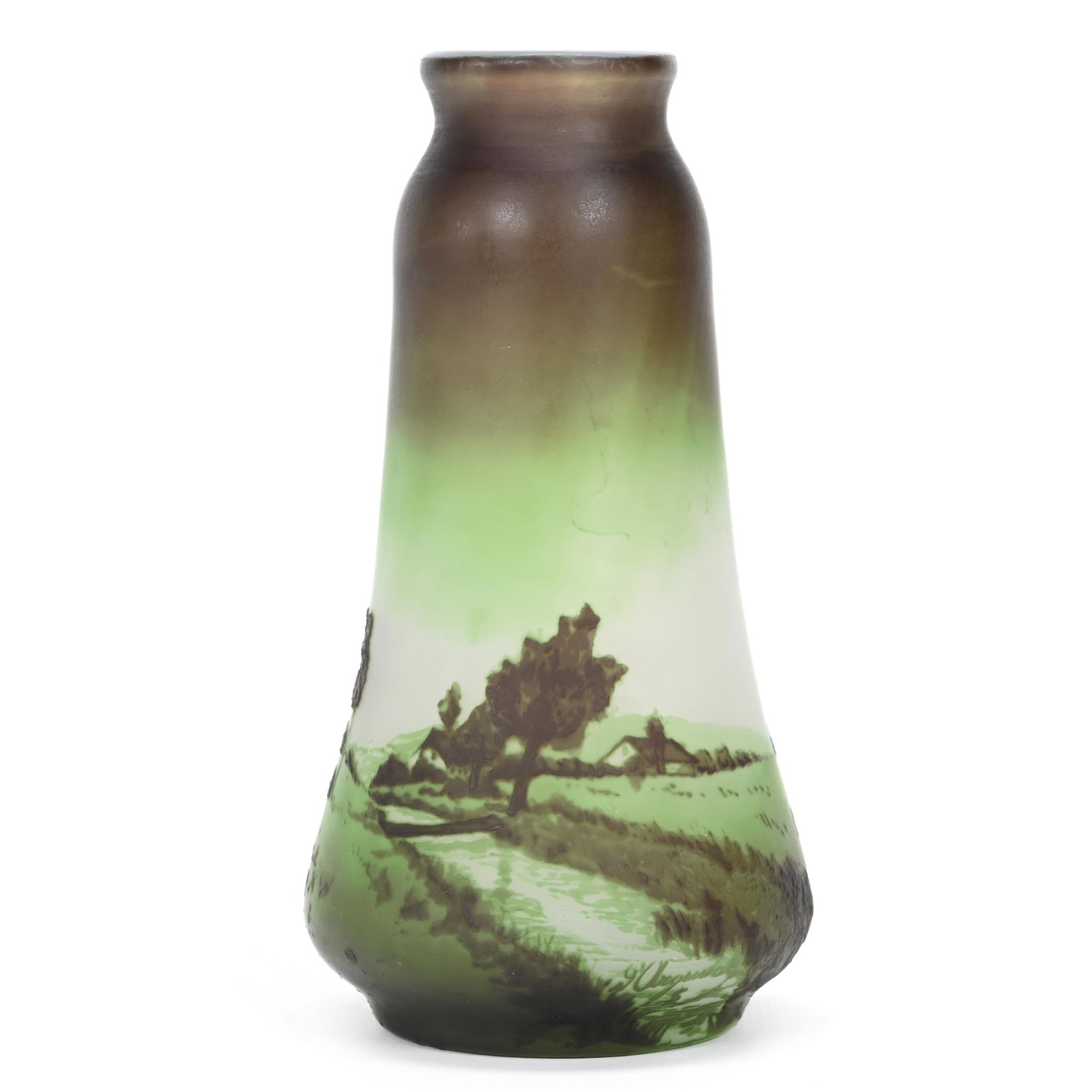 Vase, French Cameo Art Glass Signed D'argental (1 of 4)