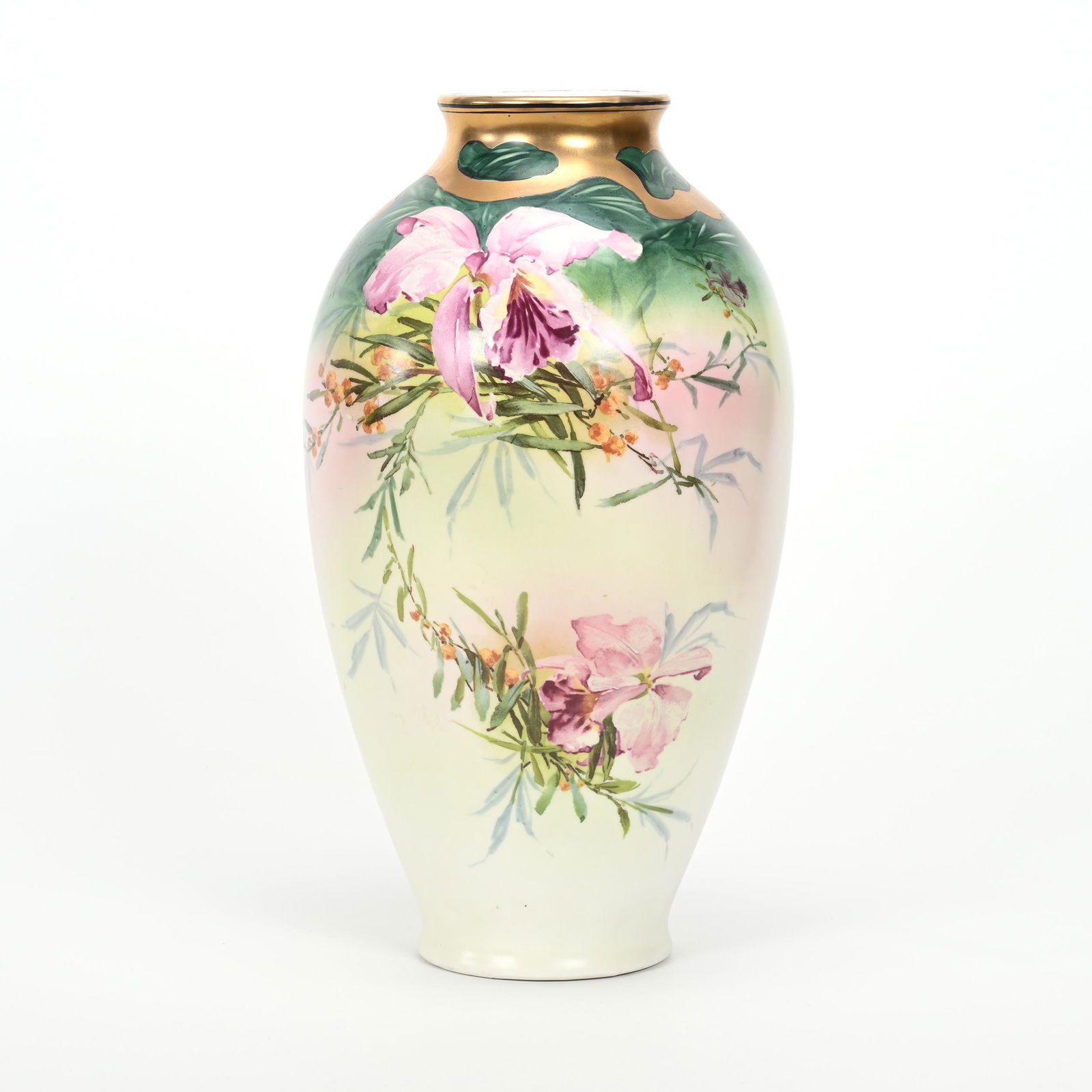 Vase, Unmarked Hand Painted Ceramic (1 of 3)