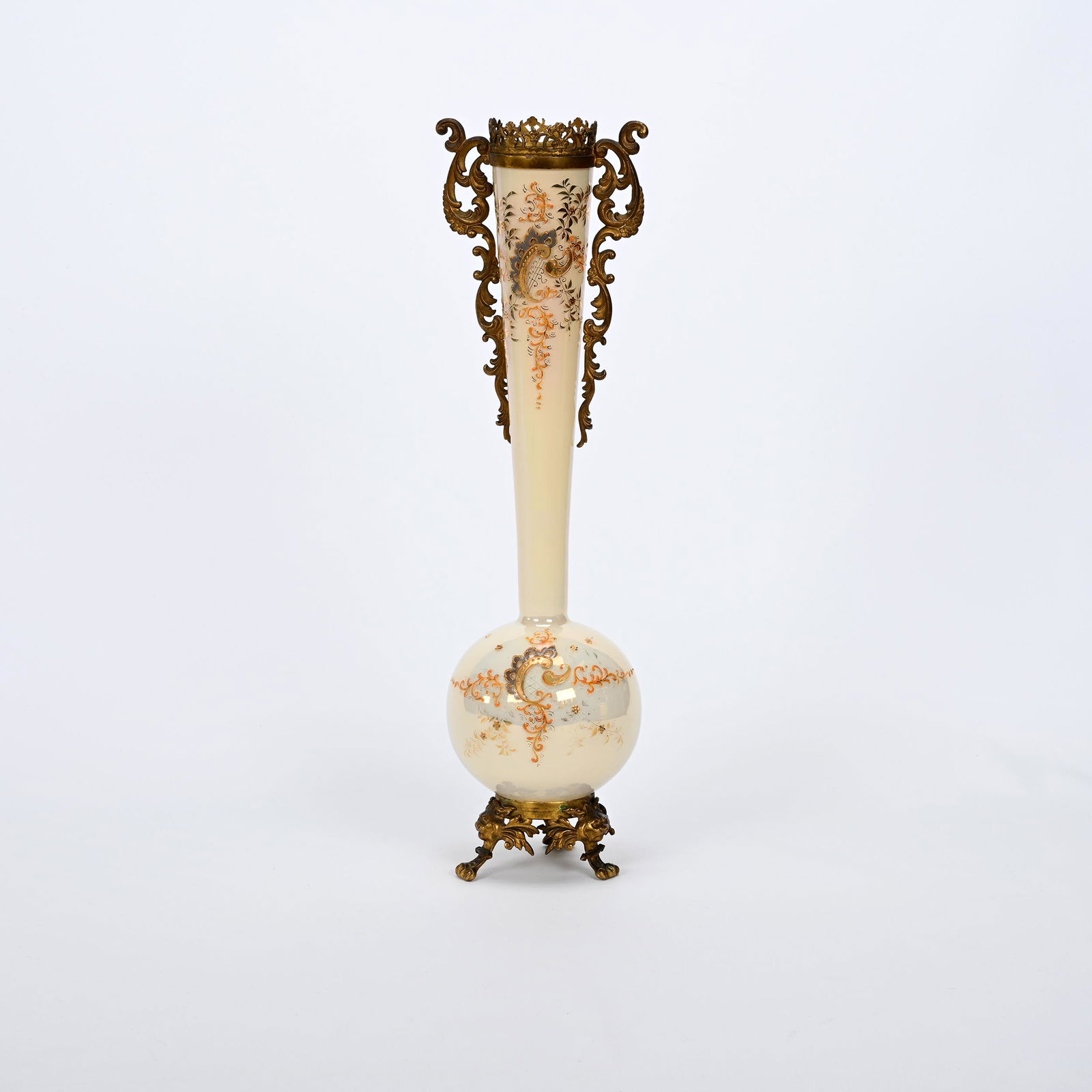 Vase, Iridescent Ivory Tone Art Glass (1 of 3)