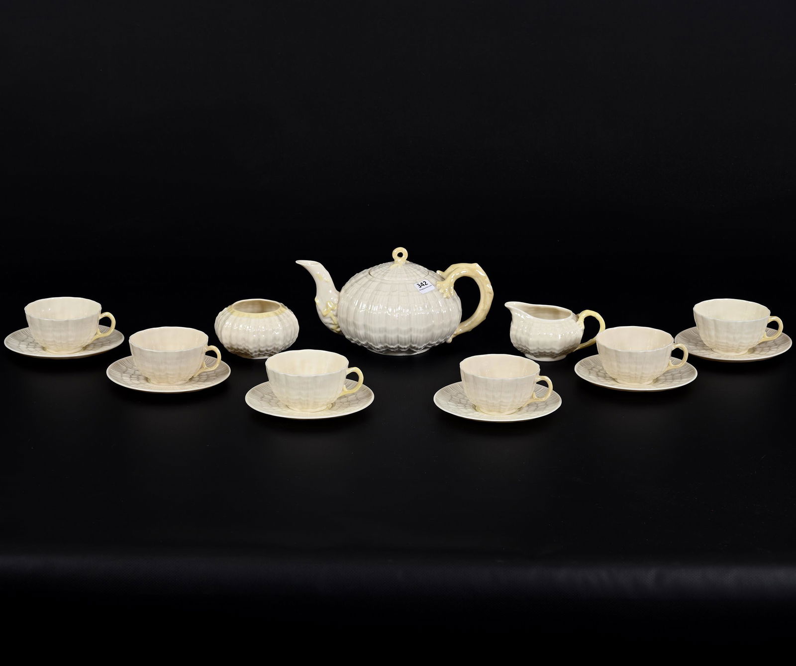 Irish Belleek Tea Set, Green Mark, Nine Piece (1 of 3)