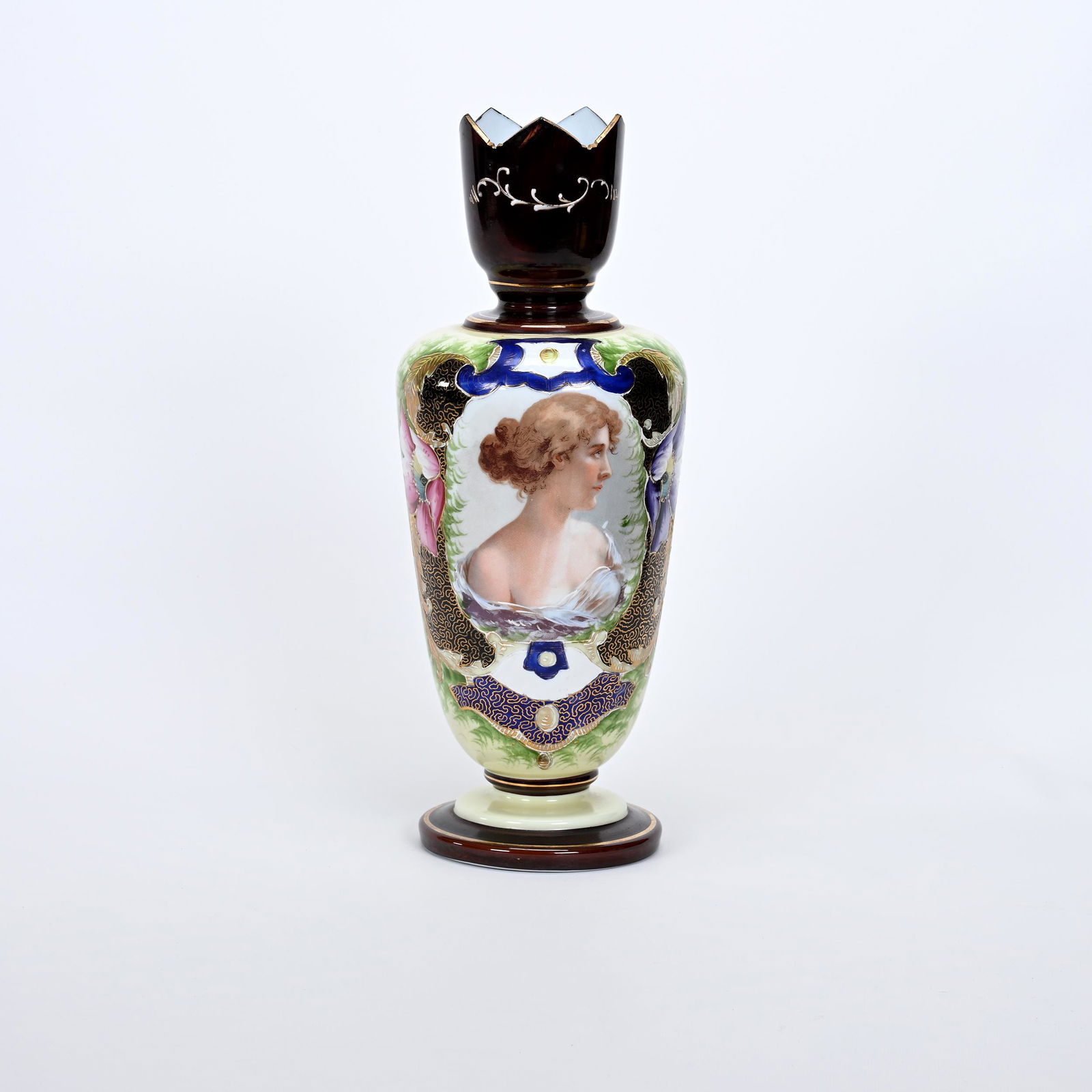 Pedestal Vase, Bristol Art Glass (1 of 3)