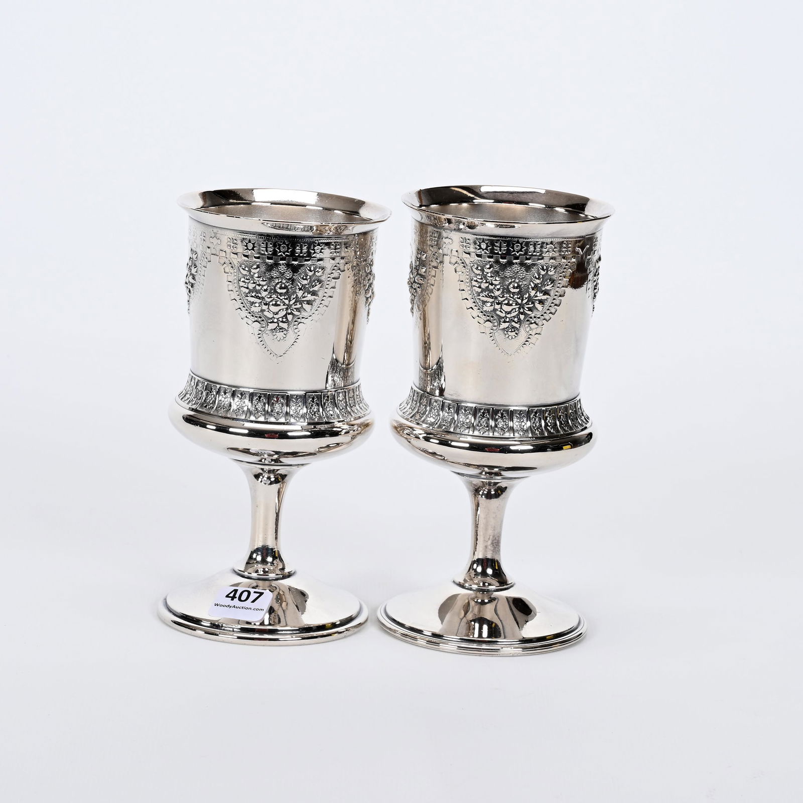 Pair Goblets, Silverplate (1 of 5)