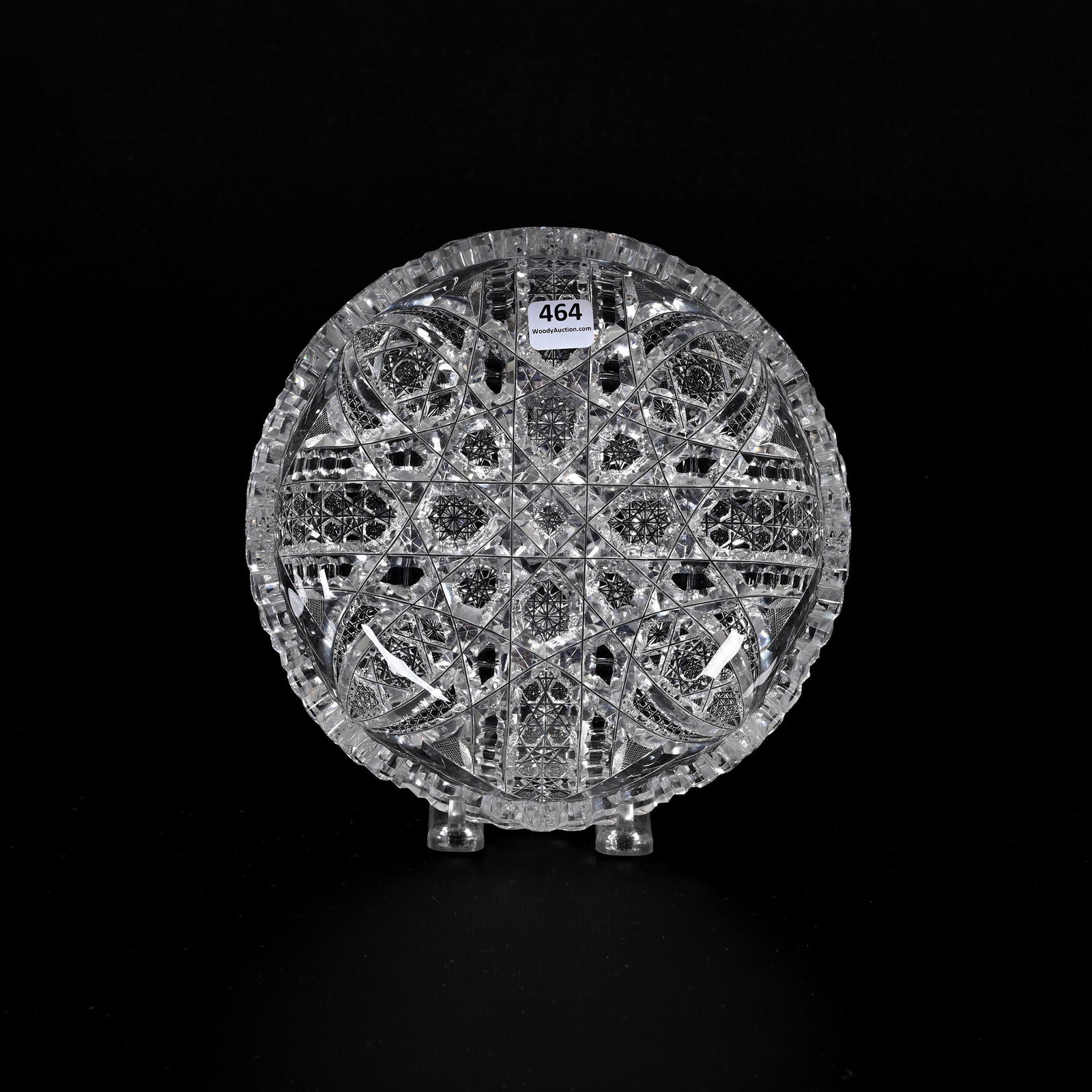 Low Bowl, American Brilliant Cut Glass: Low Bowl, American Brilliant Cut Glass, 8", Hobstar, Vesica, Nailhead Diamond, Strawberry Diamond And Prism Motif, Attributed To J. Hoare, Bonnie Anderson (Peterson) Collection.