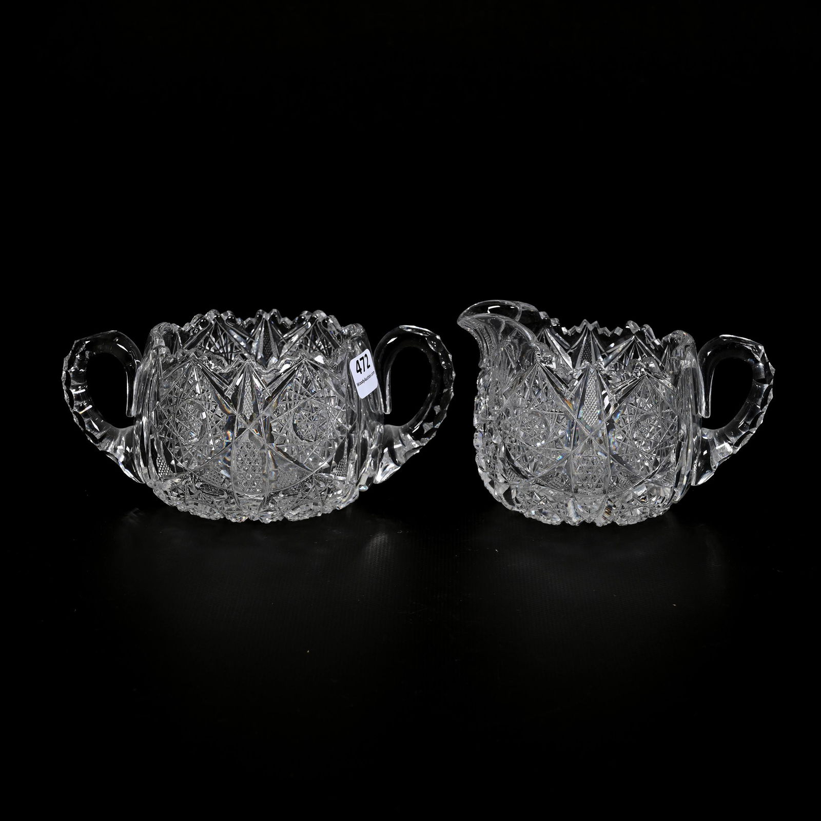 Creamer & Sugar Set, American Brilliant Cut Glass (1 of 3)