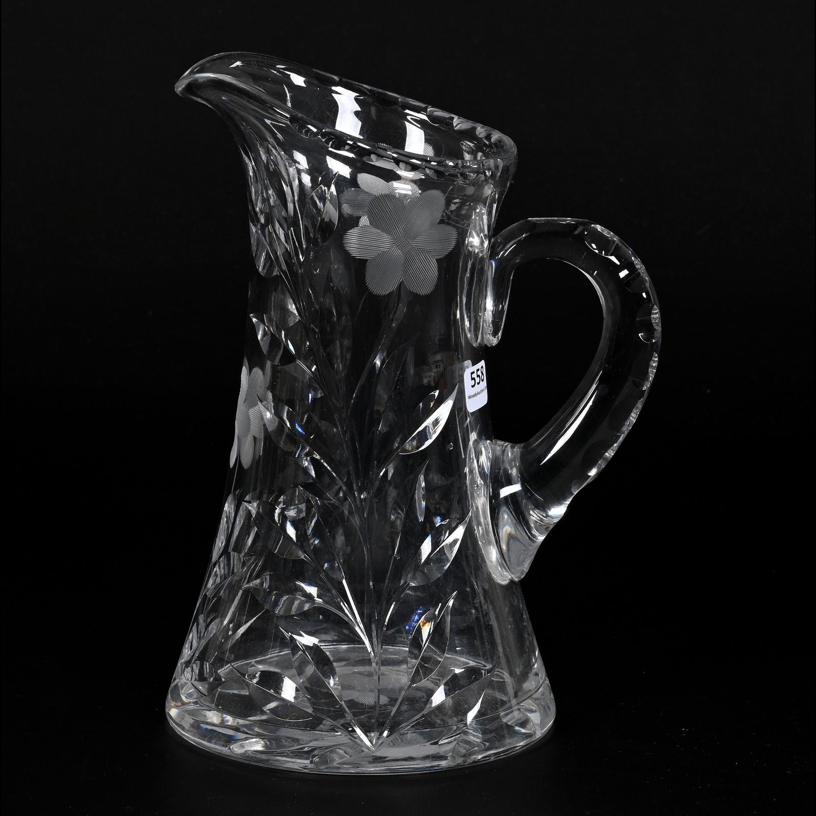 Water Pitcher, ABCG, Engraved Floral Motif (1 of 3)