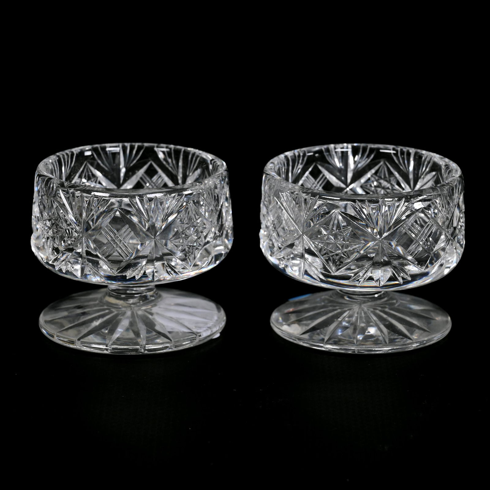 Pair Pedestal Salt Dips, ABCG, Signed Libbey (1 of 3)