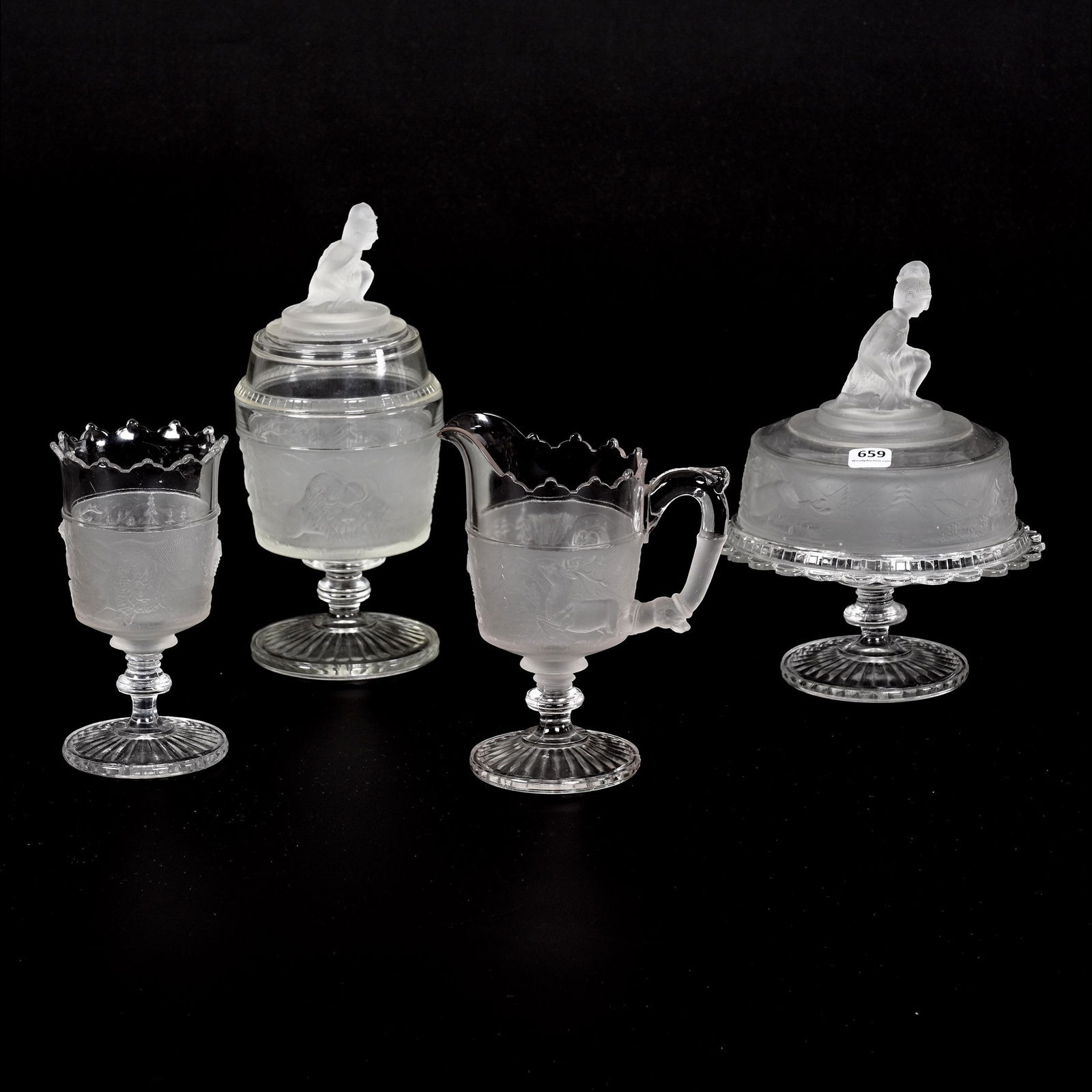 (4) Westward Ho Pattern Glass Items (1 of 4)