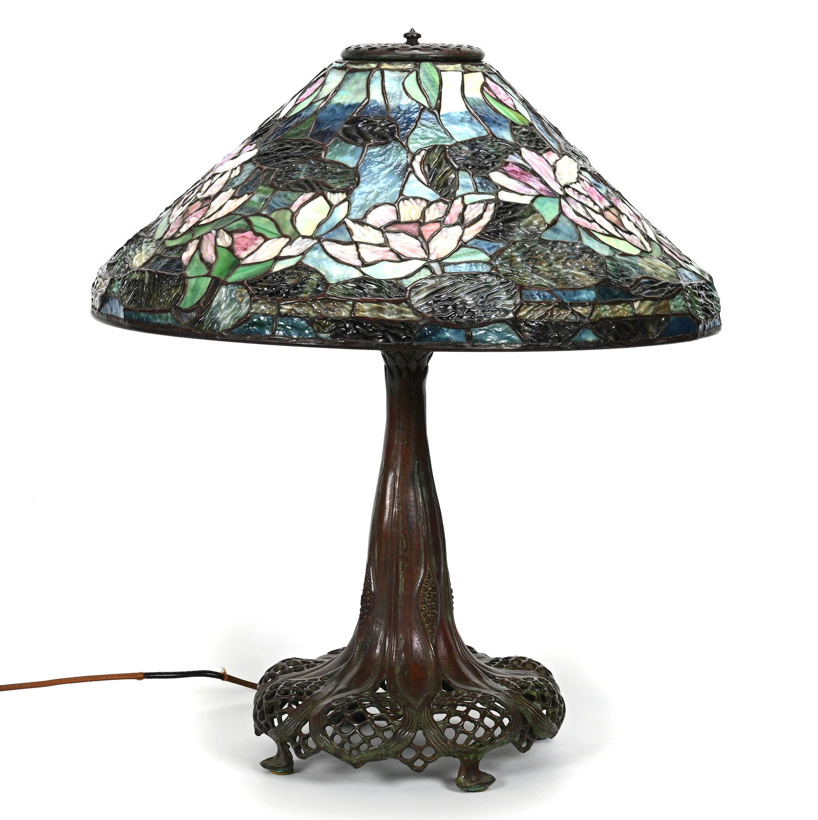 Table Lamp, Reproduction Tiffany Style Leaded Glass (1 of 5)