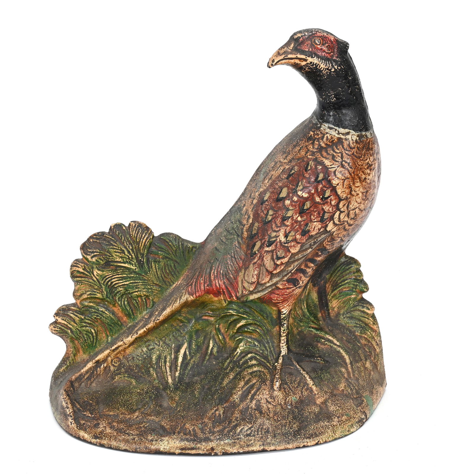 Vintage Cast Iron Doorstop, Hubley #458 Pheasant (1 of 3)
