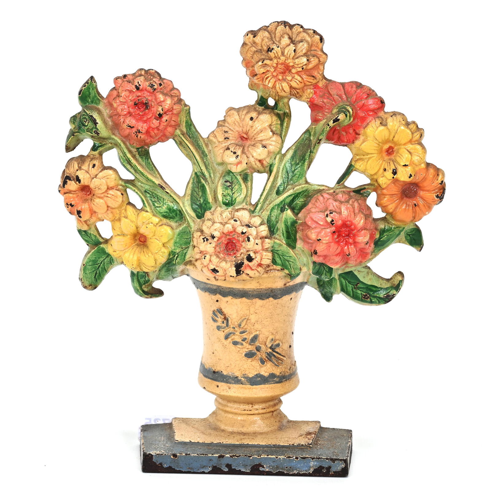 Vintage Cast Iron Doorstop, Hubley #316 Zinnias (1 of 2)