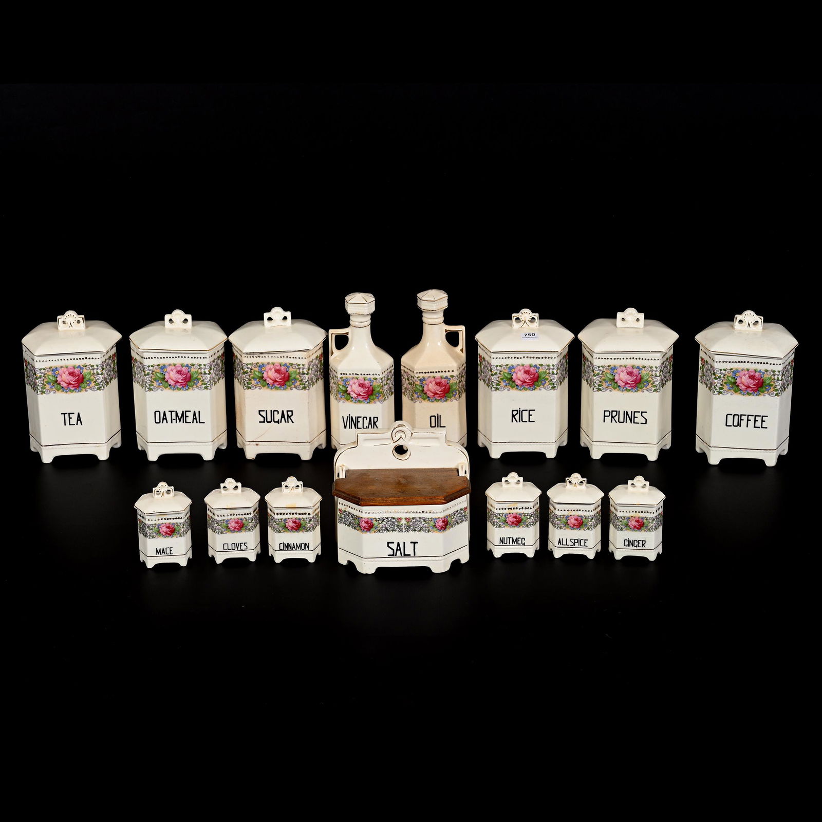 Cannister Set Marked Czechoslovakia, Fifteen Piece (1 of 8)