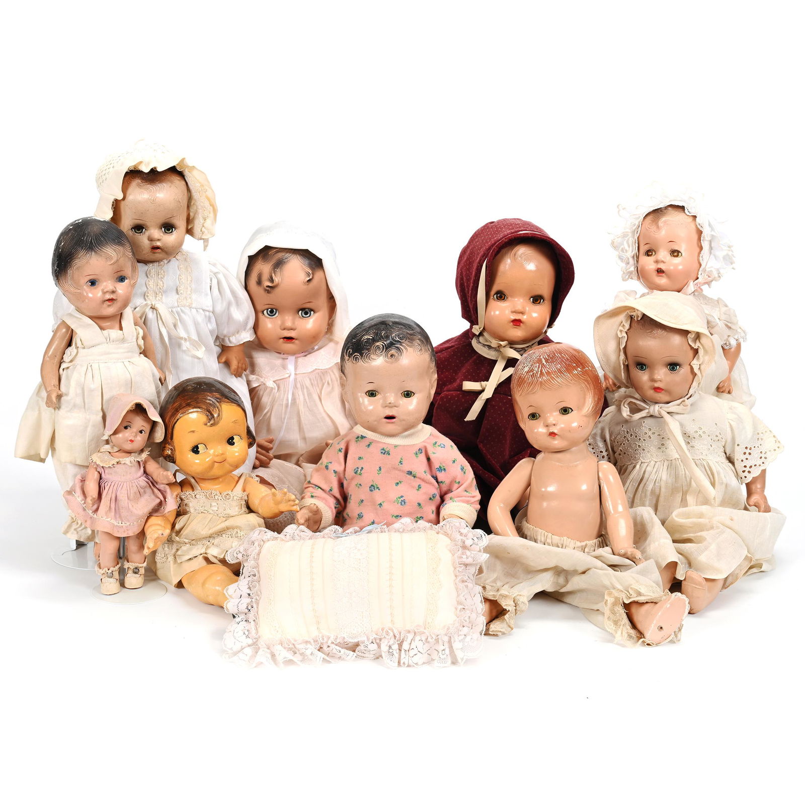 (10) Composition Dolls Of Various Sizes (1 of 4)