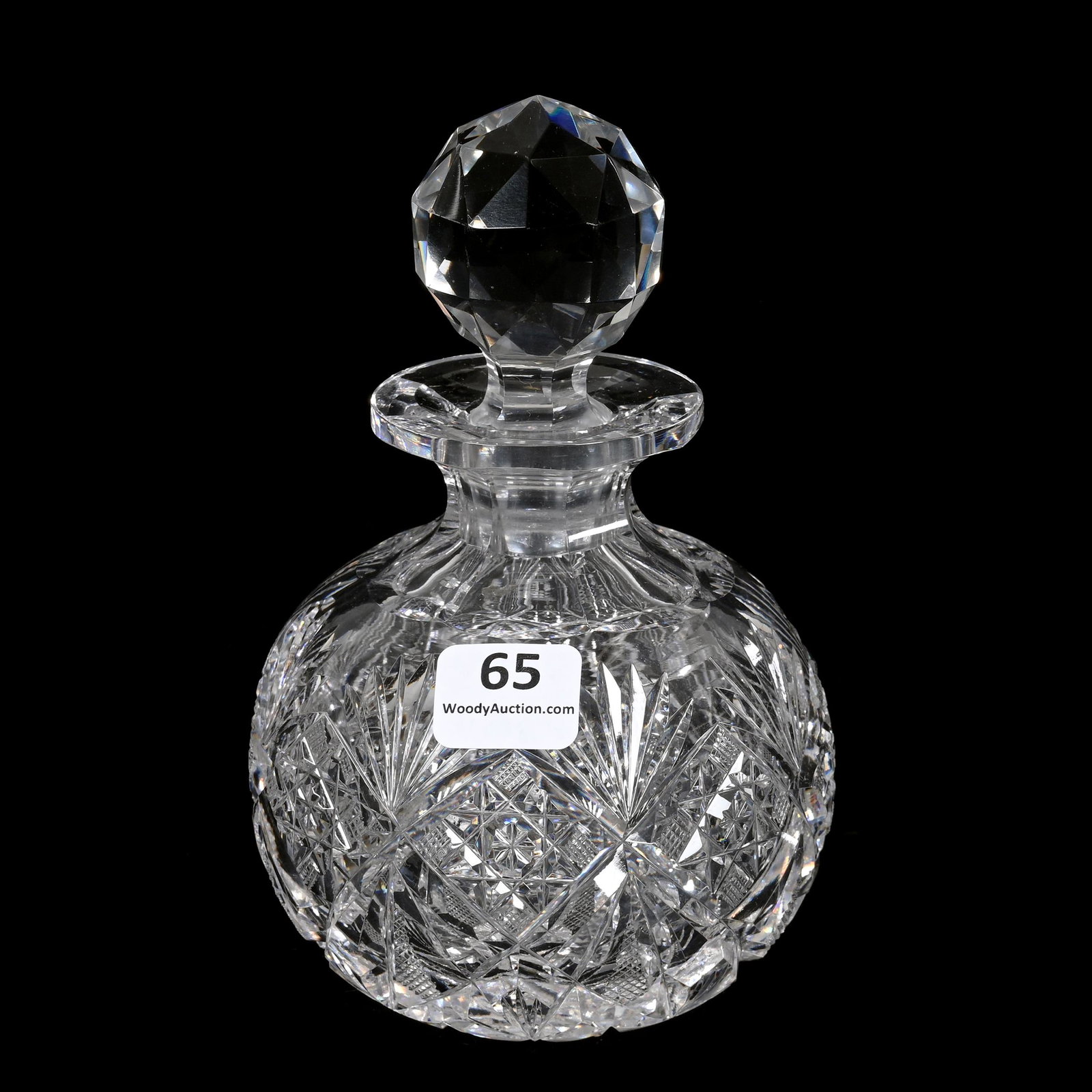 Cologne Bottle, ABCG, Marlboro By Dorflinger: Cologne Bottle, American Brilliant Cut Glass, Marlboro By Dorflinger, 6" x 3.5", Hobstar Base, Nick On Stopper And Bottle Rim, Joe Panico Collection Of Ohio.
