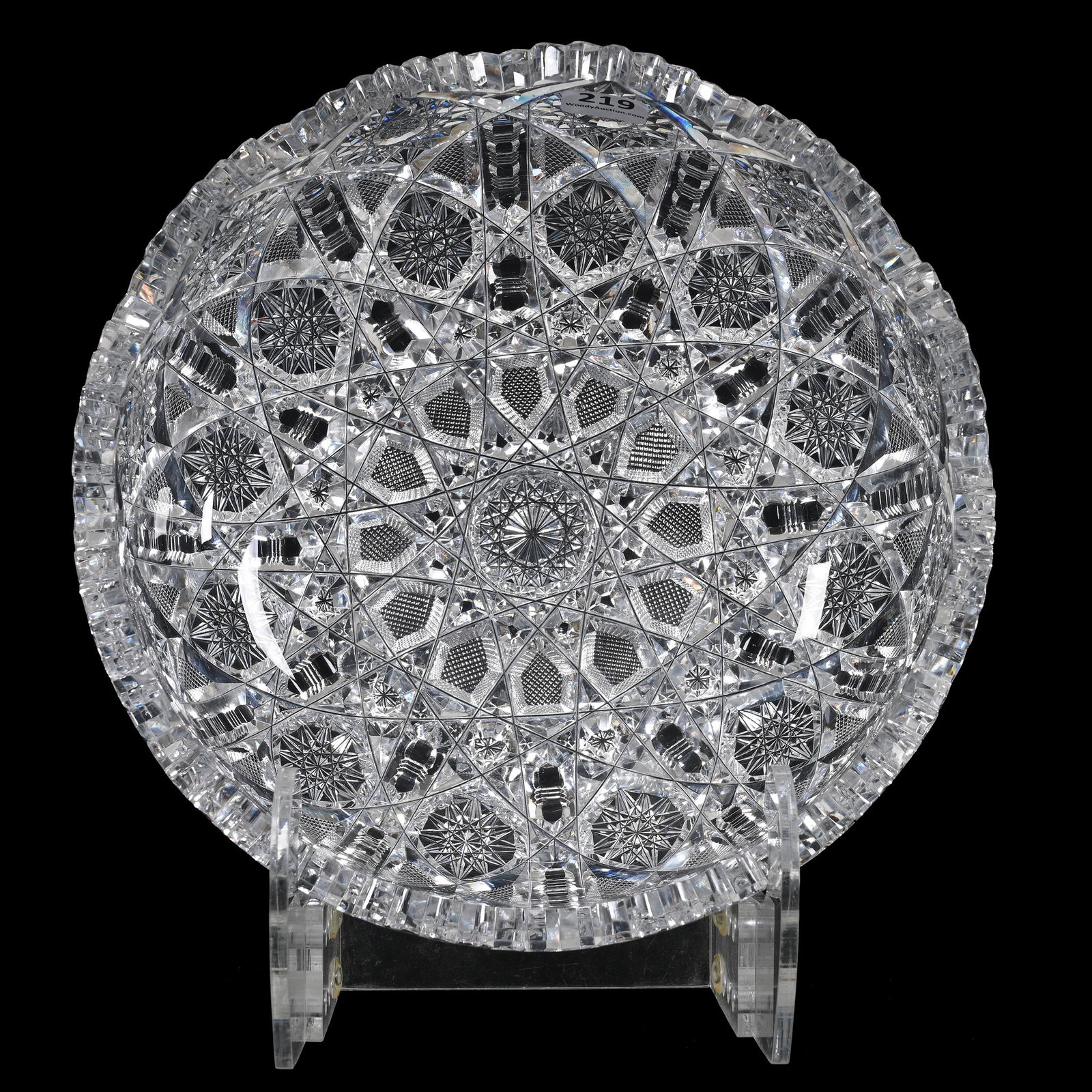 Bowl, American Brilliant Cut Glass, Juliet Pattern By Irving: Bowl, American Brilliant Cut Glass, Juliet Pattern By Irving, 3.5" x 9", Joe Panico Collection Of Ohio.