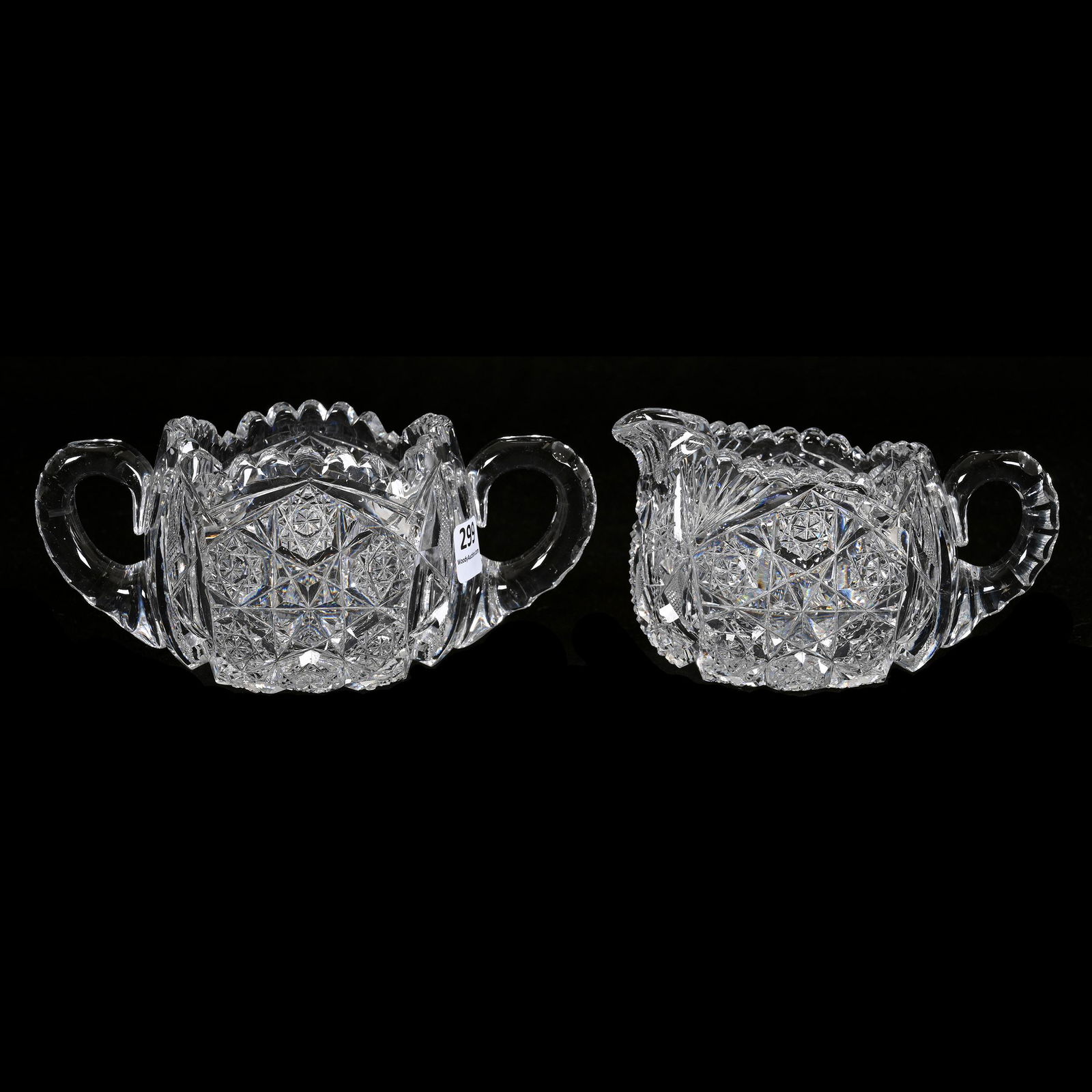 Creamer & Sugar Set, American Brilliant Cut Glass Sep 10, 2022