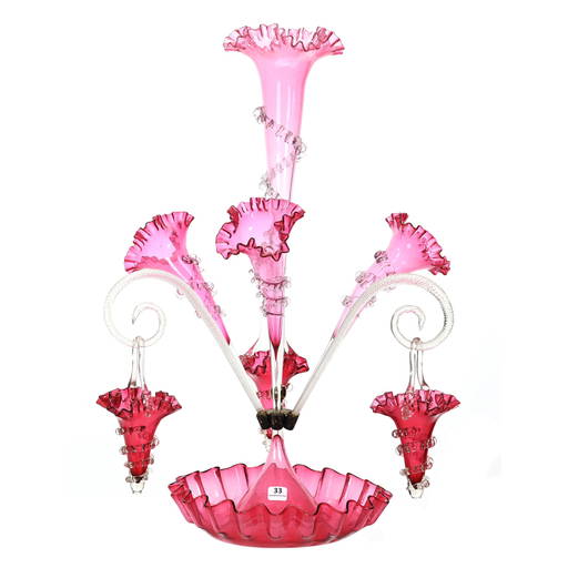 Centerpiece Epergne, (4) Lilies, (3) Hanging Baskets Sep 24, 2022 Woody Auction LLC in KS