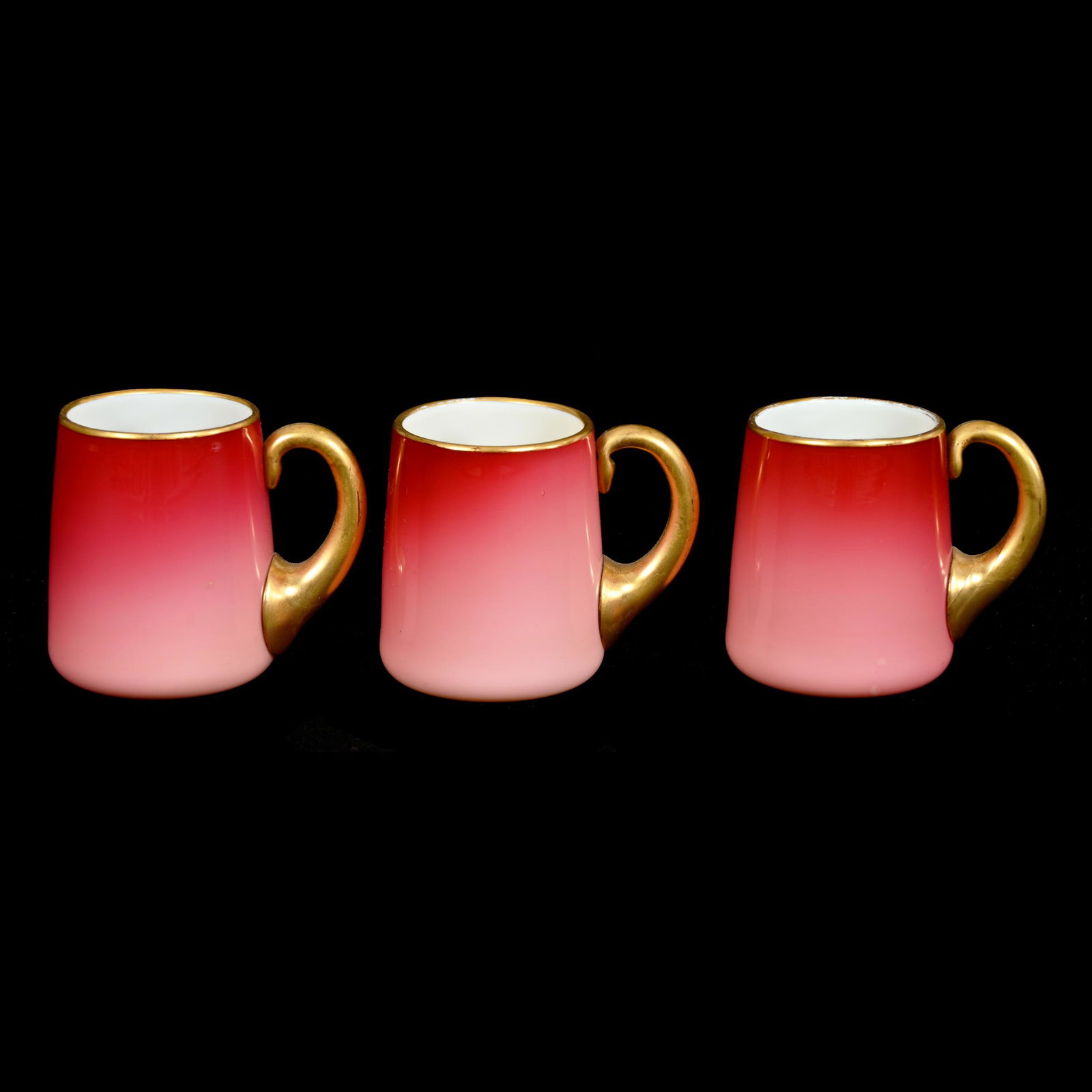 (3) Punch Cups, Cased Peachblow Art Glass (1 of 3)