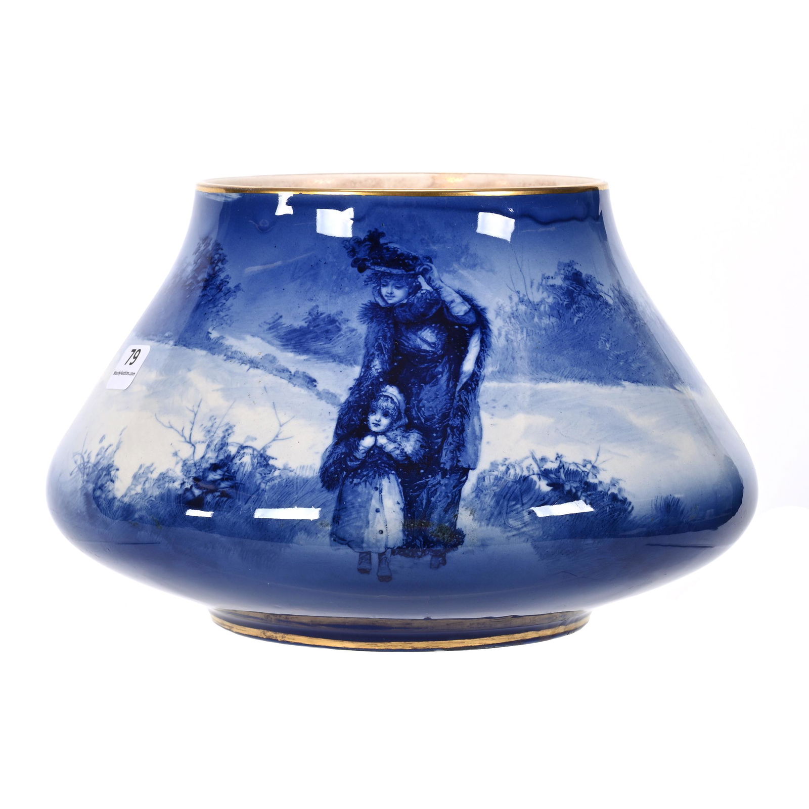 Vase Marked Royal Doulton Flow Blue Babes In Woods (1 of 3)