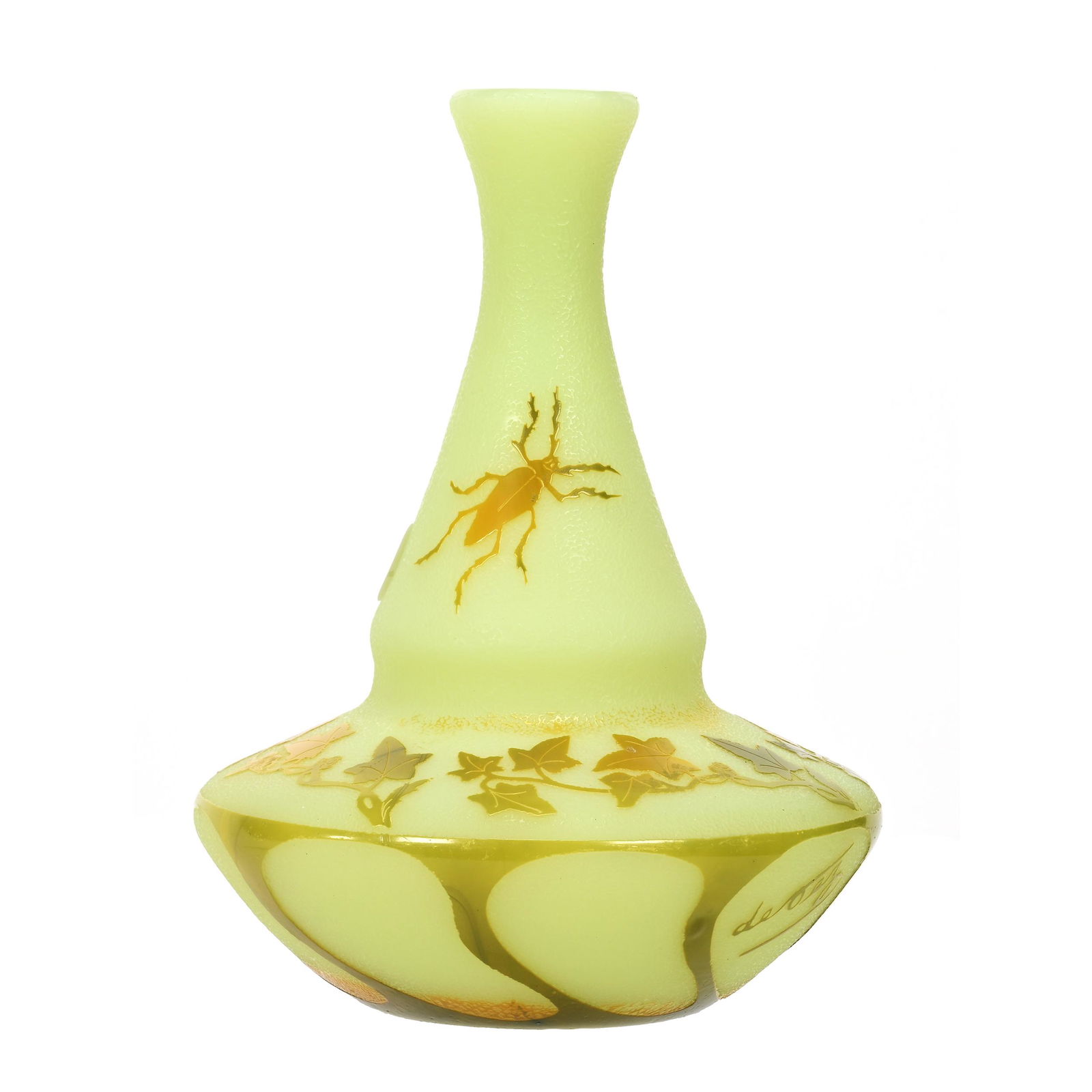 Vase Signed De Vez French Cameo Art Glass (1 of 5)