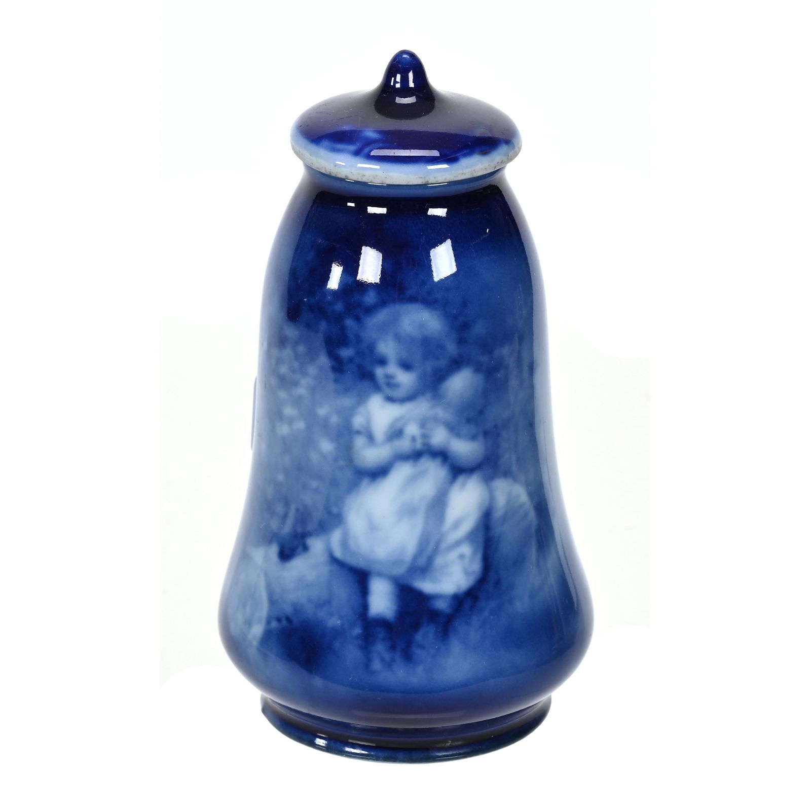 Covered Jar, Royal Bayreuth Flow Blue Babes In Woods (1 of 3)