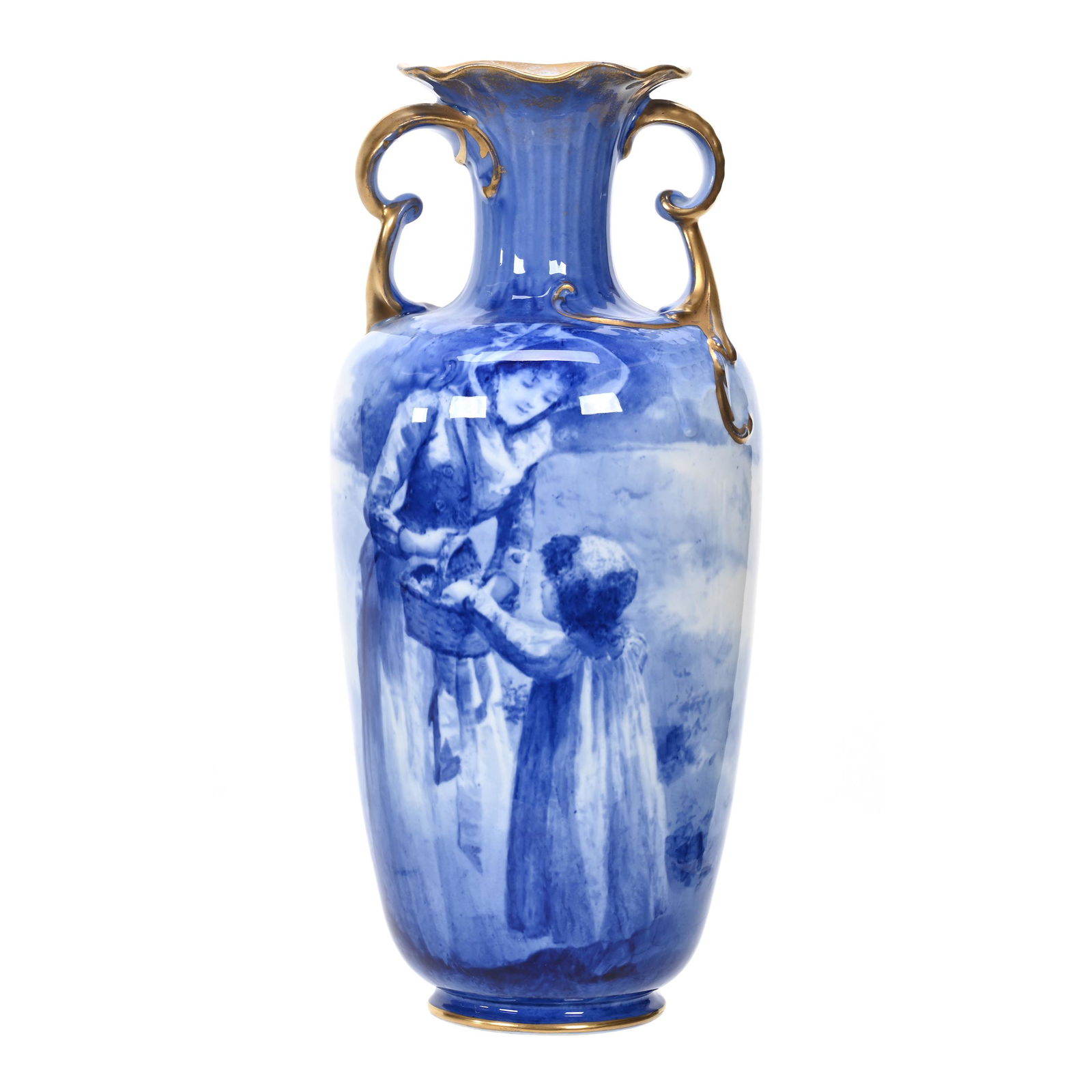 Vase Marked Royal Doulton Flow Blue Babes In Woods (1 of 3)