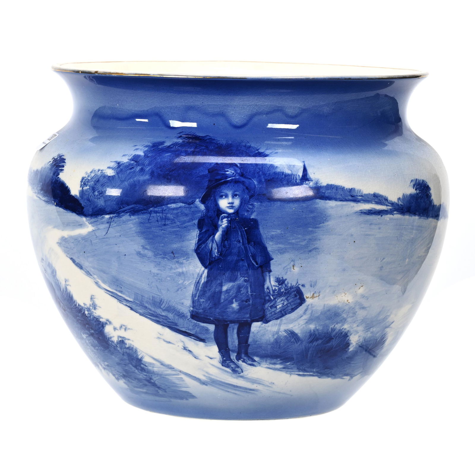 Jardiniere, Royal Doulton Flow Blue Babes In Woods (1 of 3)