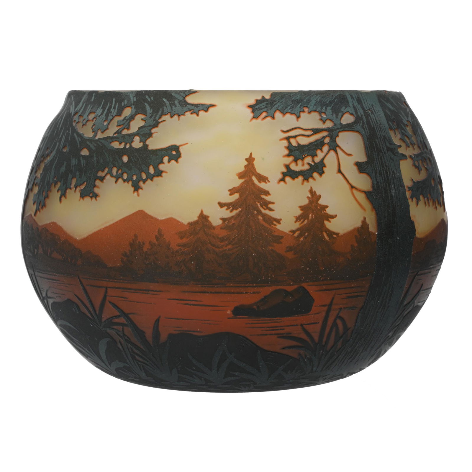 Bowl Signed Daum Nancy French Cameo Art Glass (1 of 4)