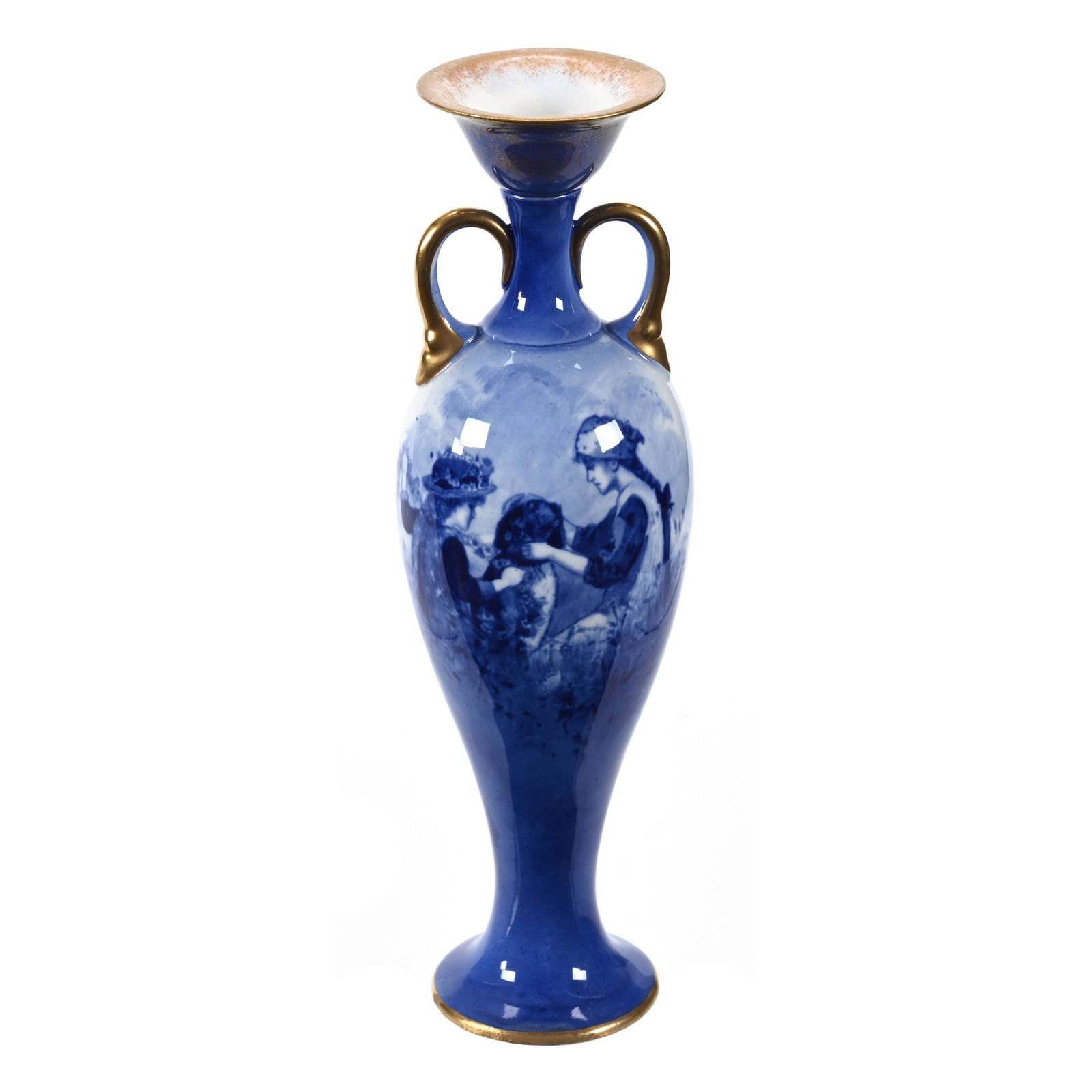 Vase Marked Royal Doulton Flow Blue Babes In Woods (1 of 3)