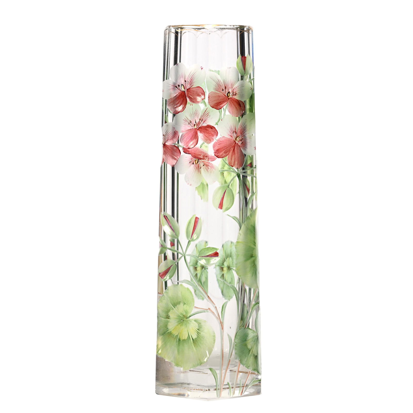 Vase, Moser Style Six-Sided Art Glass (1 of 3)