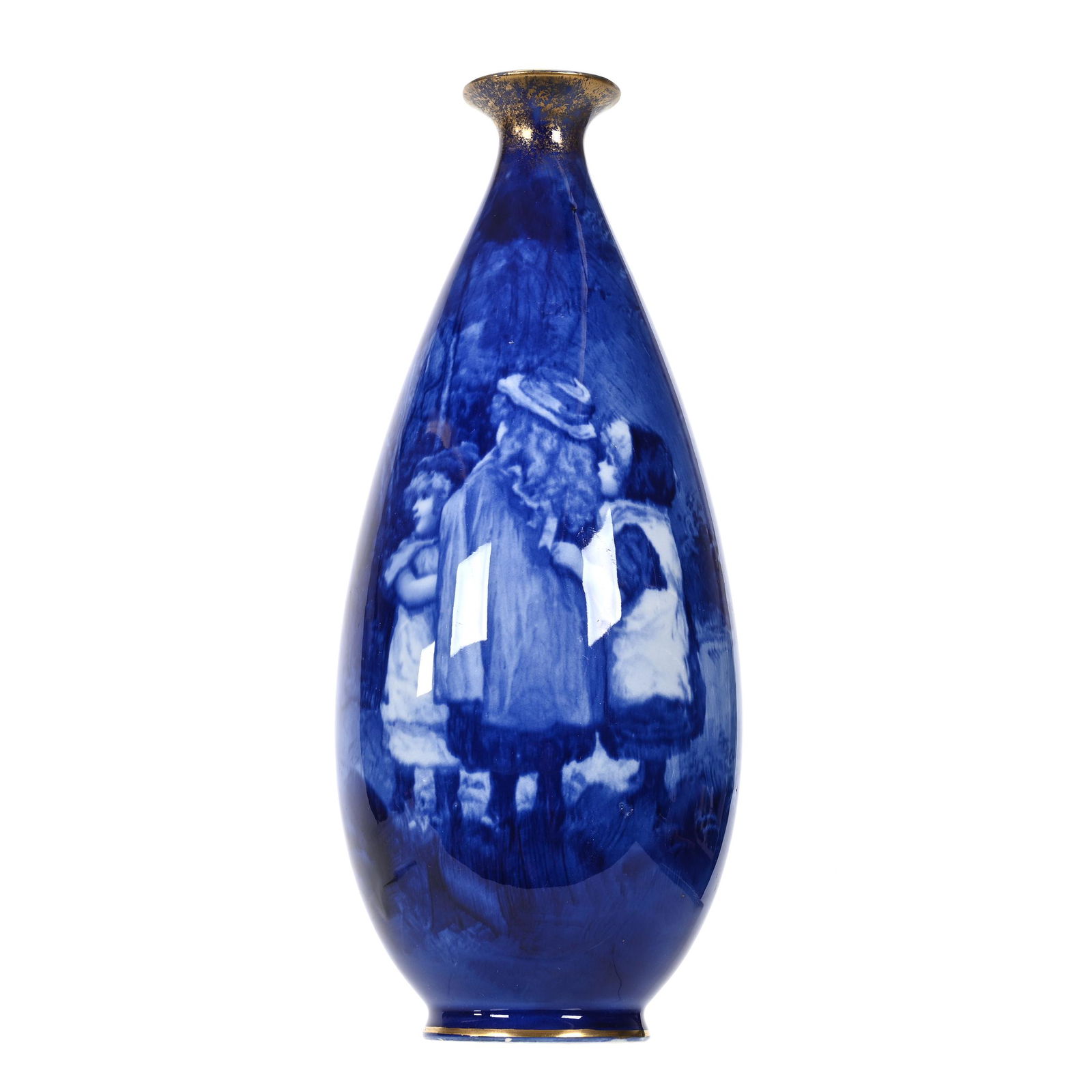 Vase Marked Royal Doulton Flow Blue Babes In Woods (1 of 4)