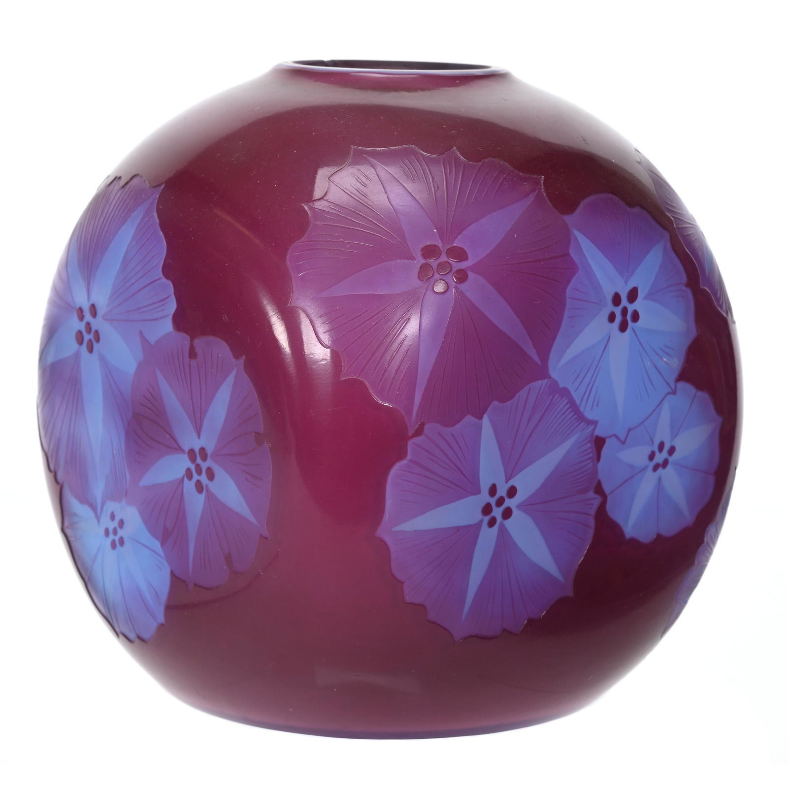 Square Vase Signed Galle French Cameo Art Glass (1 of 5)