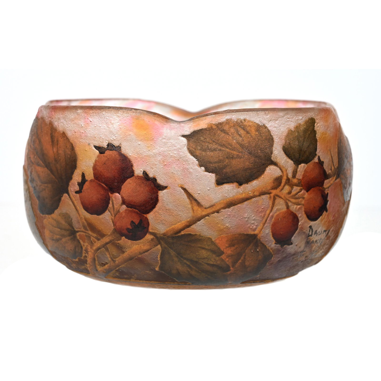 Bowl Signed Daum Nancy French Cameo Art Glass (1 of 4)