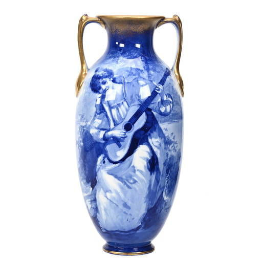 Vase Marked Royal Doulton Flow Blue Babes In Woods (0313) on Sep 24