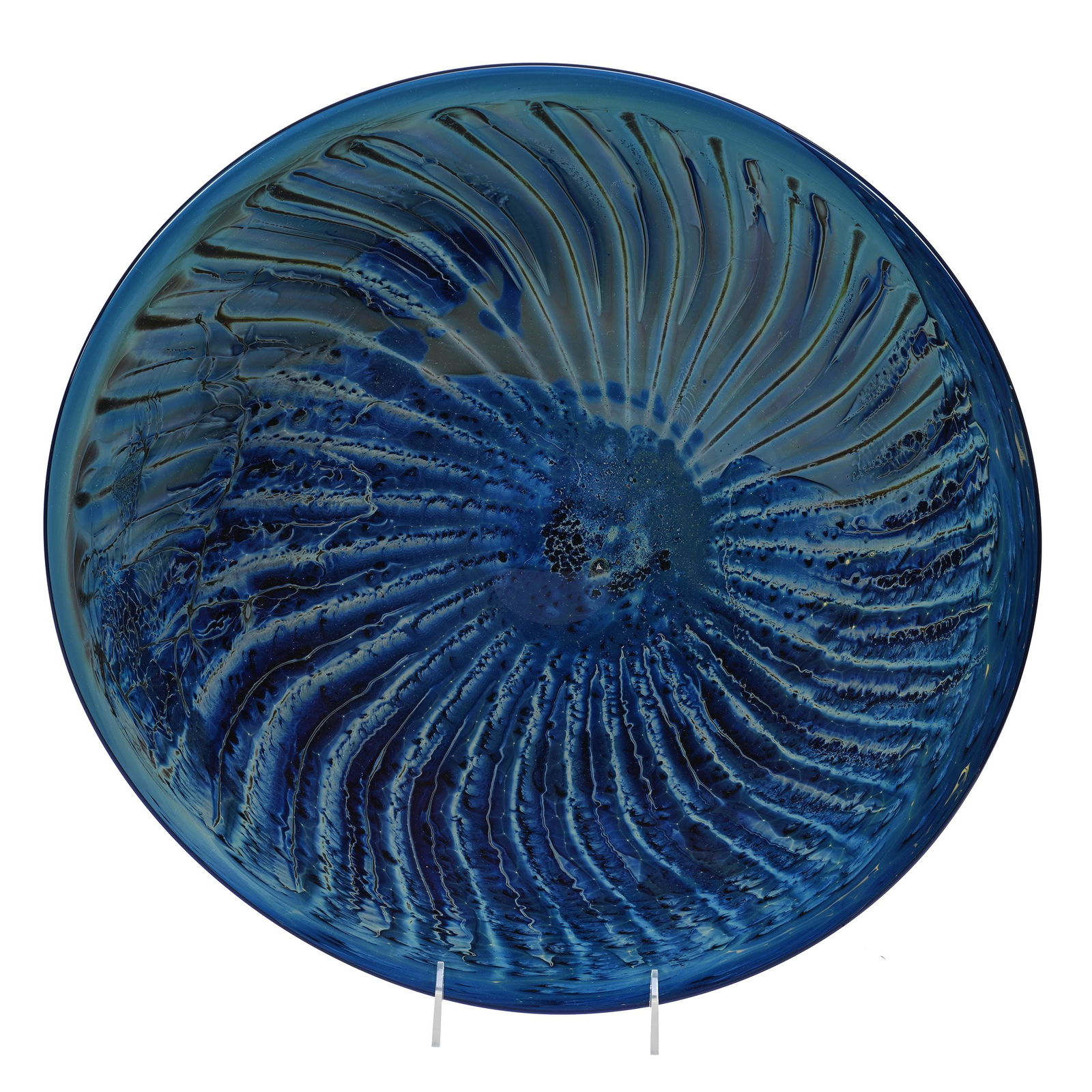 Charger Signed Josh Simpson, Modern Art Glass (1 of 3)