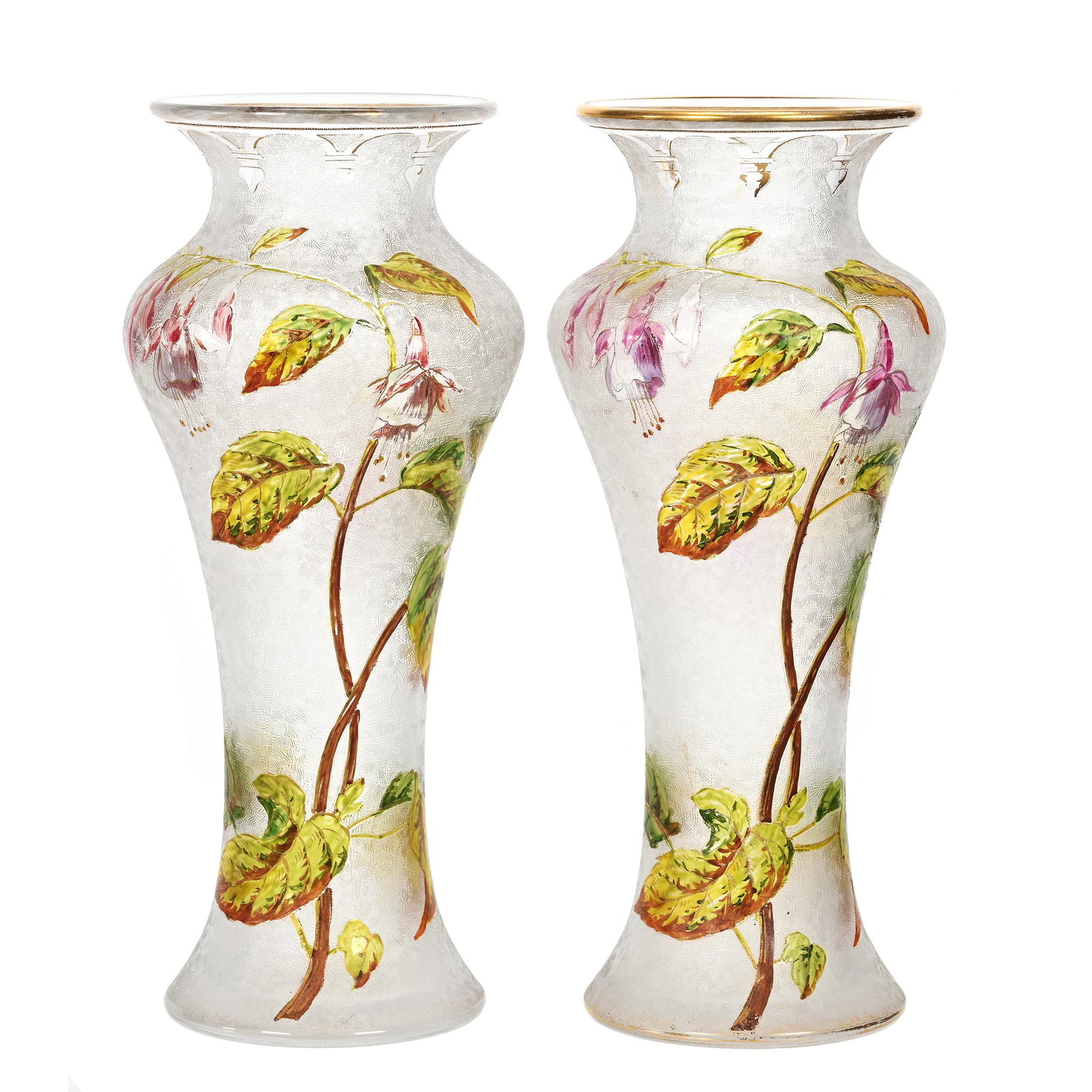 Pair Vases, French Cameo Art Glass (1 of 3)