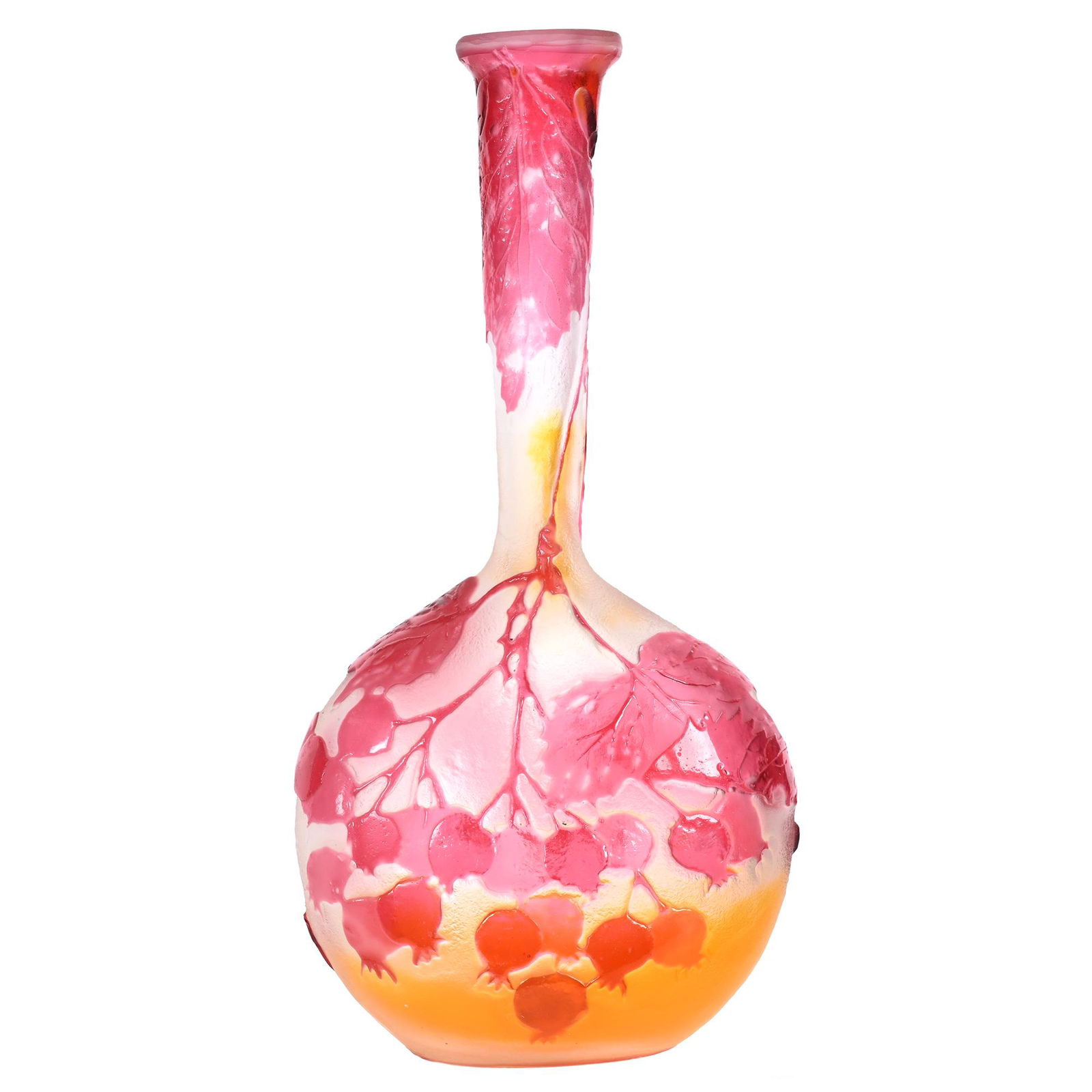 Banjo Vase Signed *Galle French Cameo Art Glass (1 of 4)