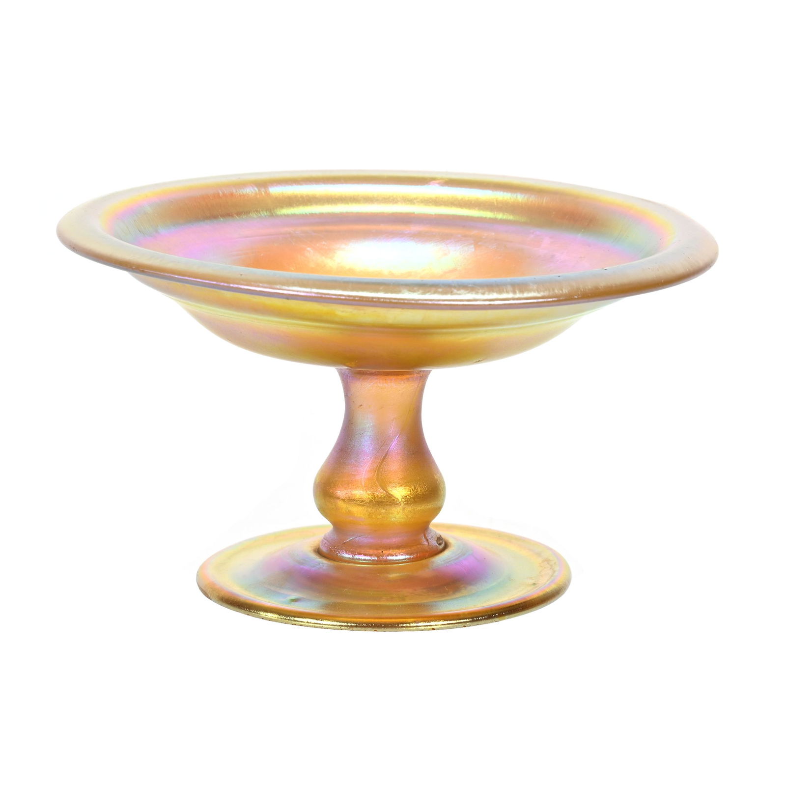 Compote Signed LCT (Tiffany) Art Glass (1 of 3)