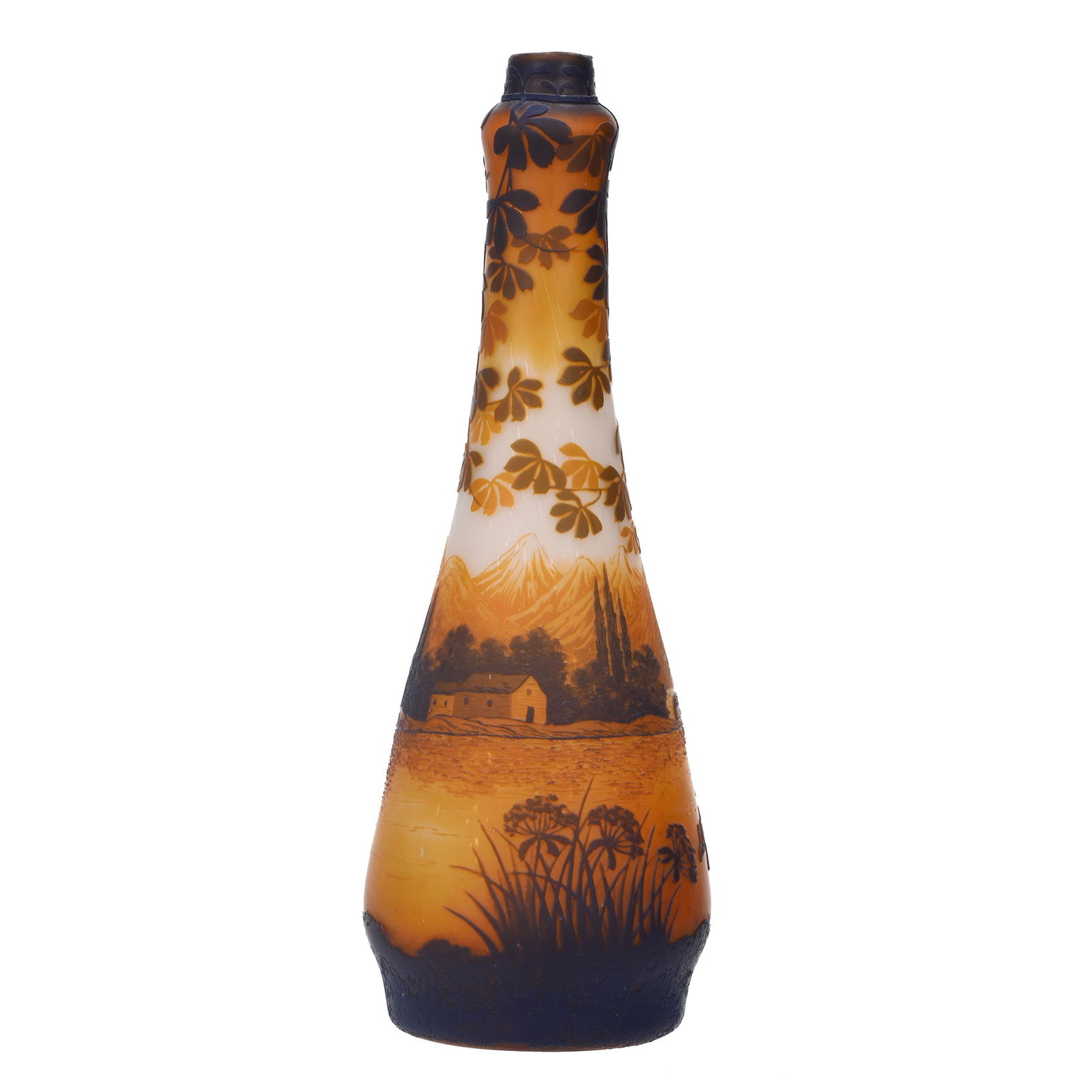 Vase Signed De Vez French Cameo Art Glass (1 of 3)