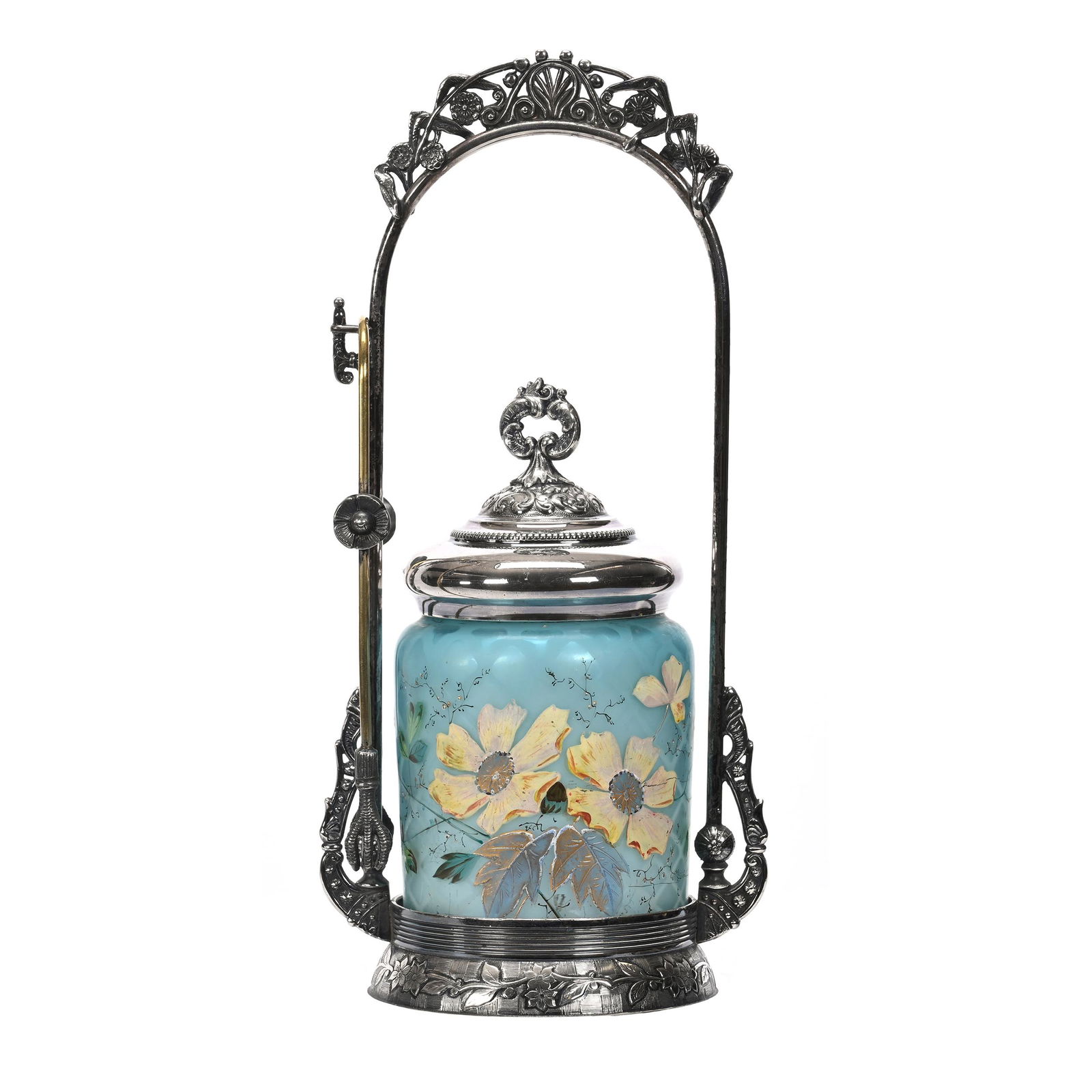 Victorian Pickle Castor, Blue Satin MOP Insert (1 of 6)