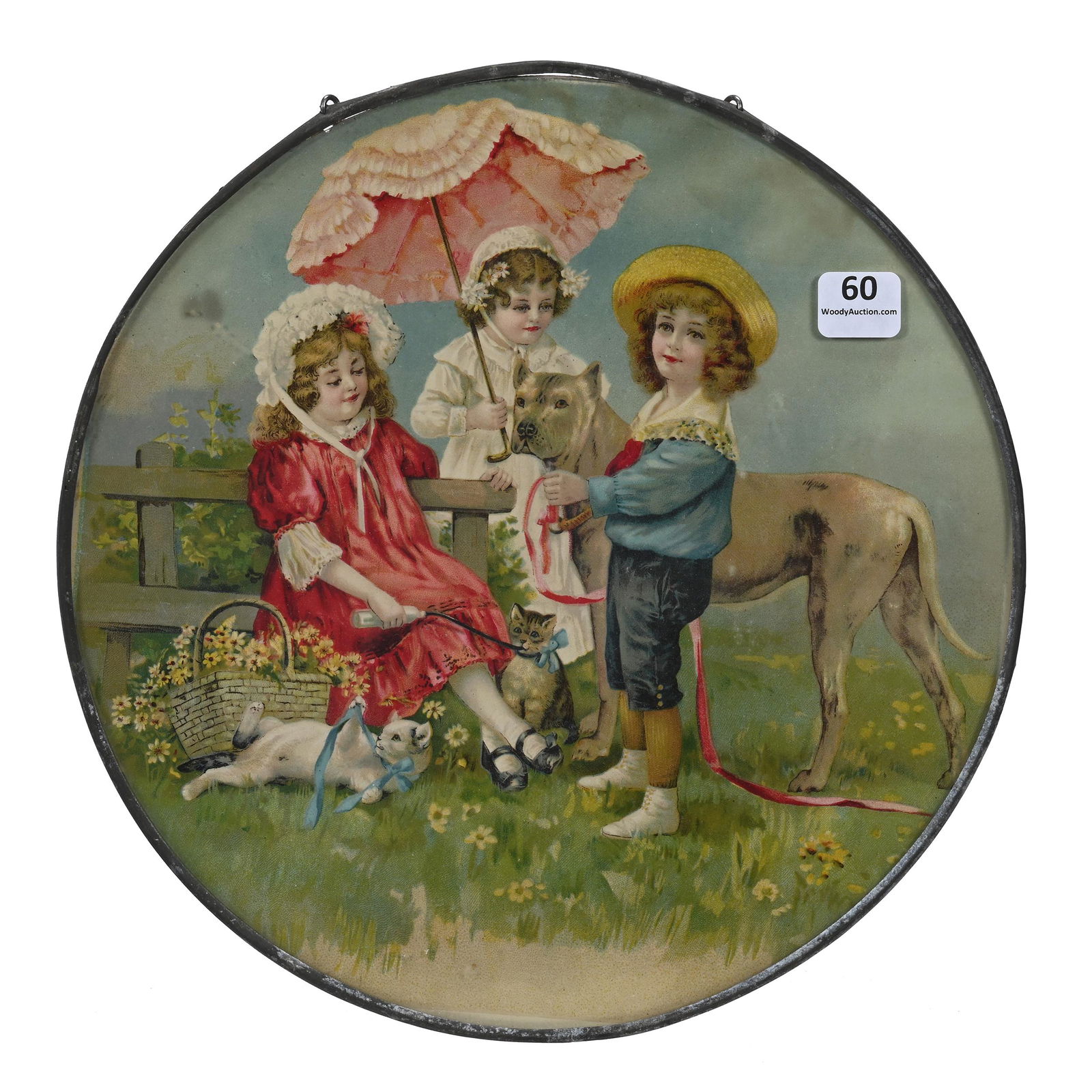 Flue Cover, Three Children With Dog And Two Cats (1 of 2)