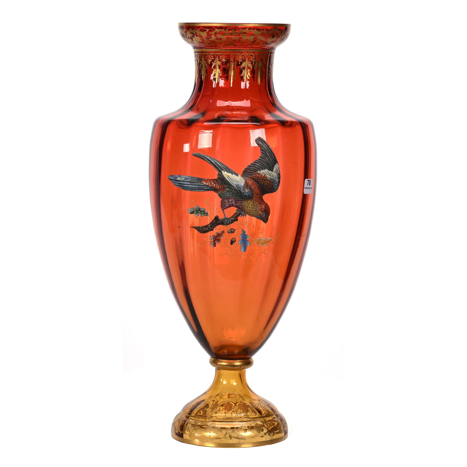 Pedestal Vase, Amberina Attributed To Moser (1 of 5)