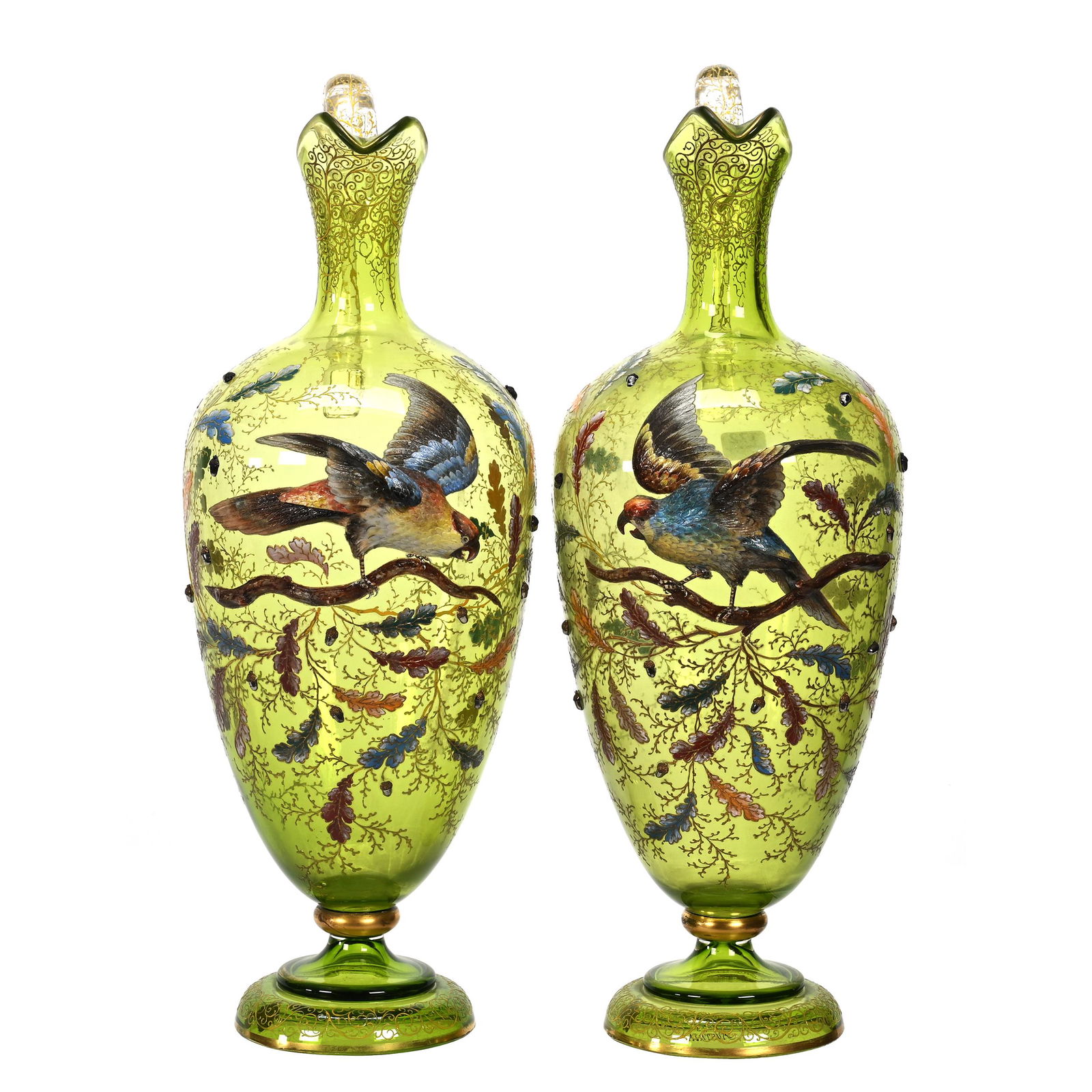 Pair Pedestal Ewers By Moser (1 of 5)