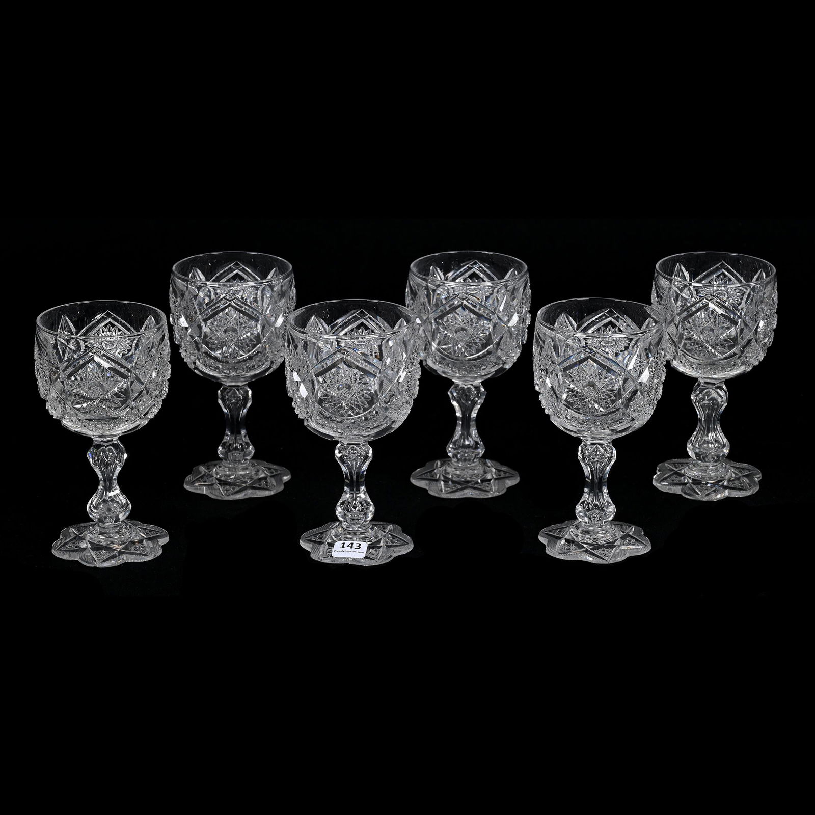 (6) Goblets, American Brilliant Cut Glass (1 of 5)