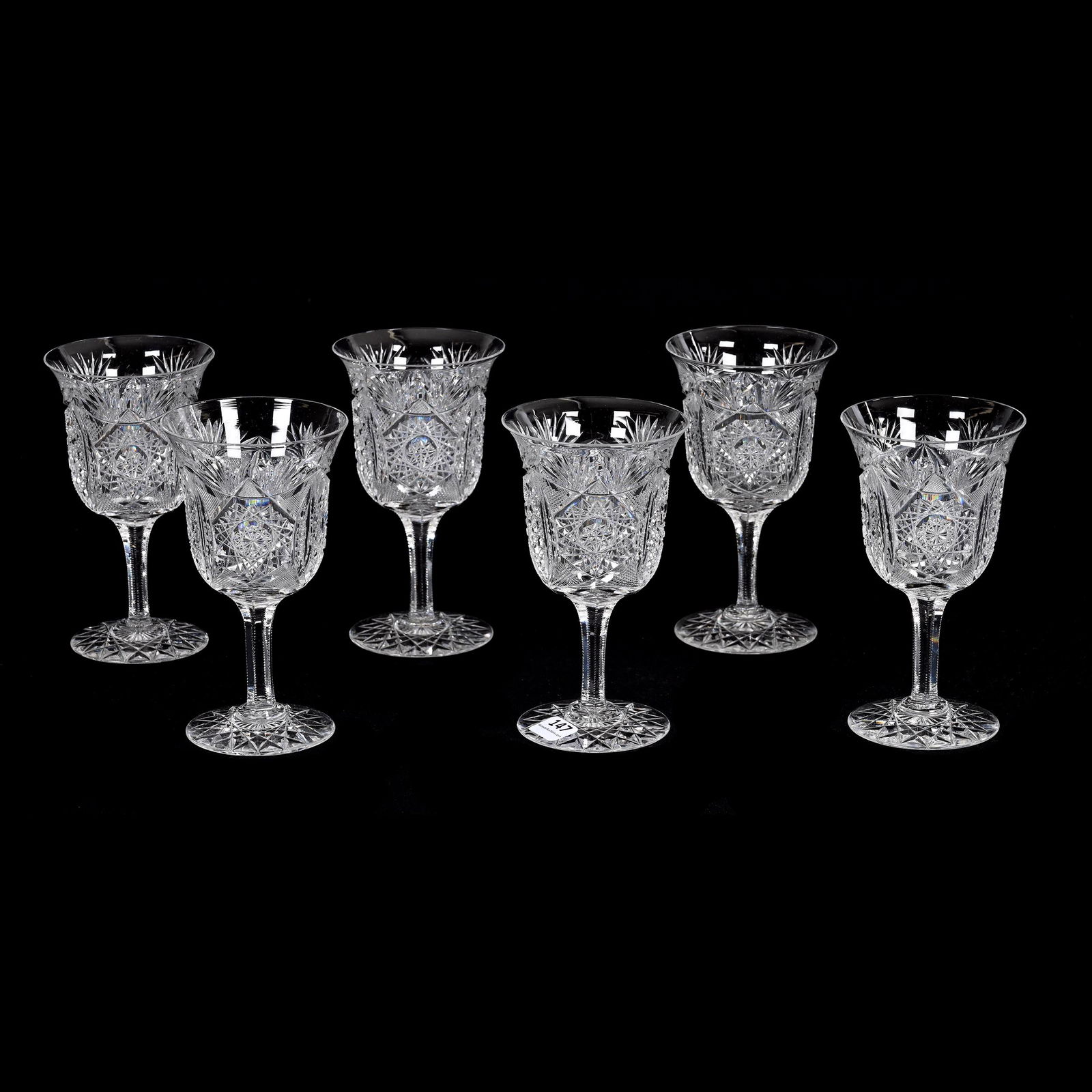 (6) Goblets, American Brilliant Cut Glass (1 of 3)