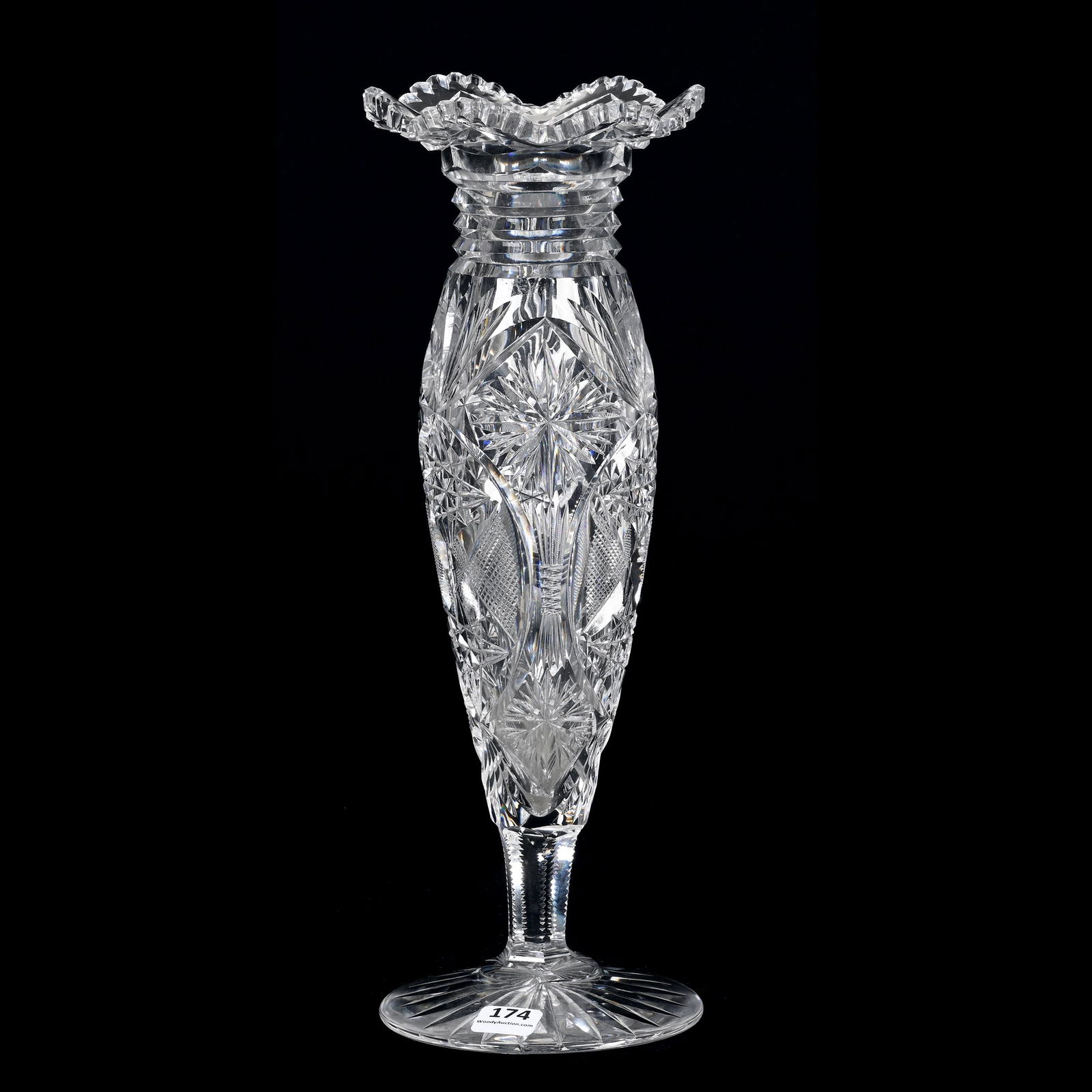 Pedestal Vase, American Brilliant Cut Glass (1 of 3)