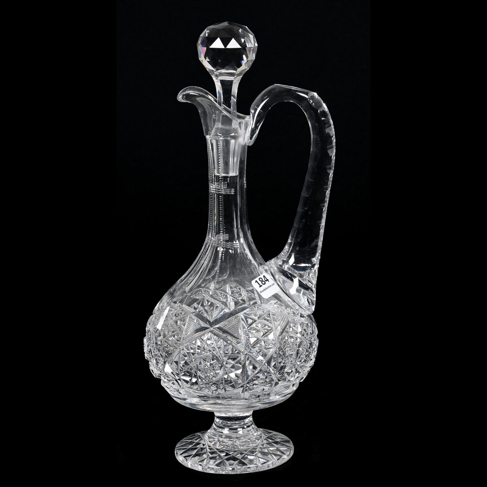 Pedestal Decanter, American Brilliant Cut Glass (1 of 3)