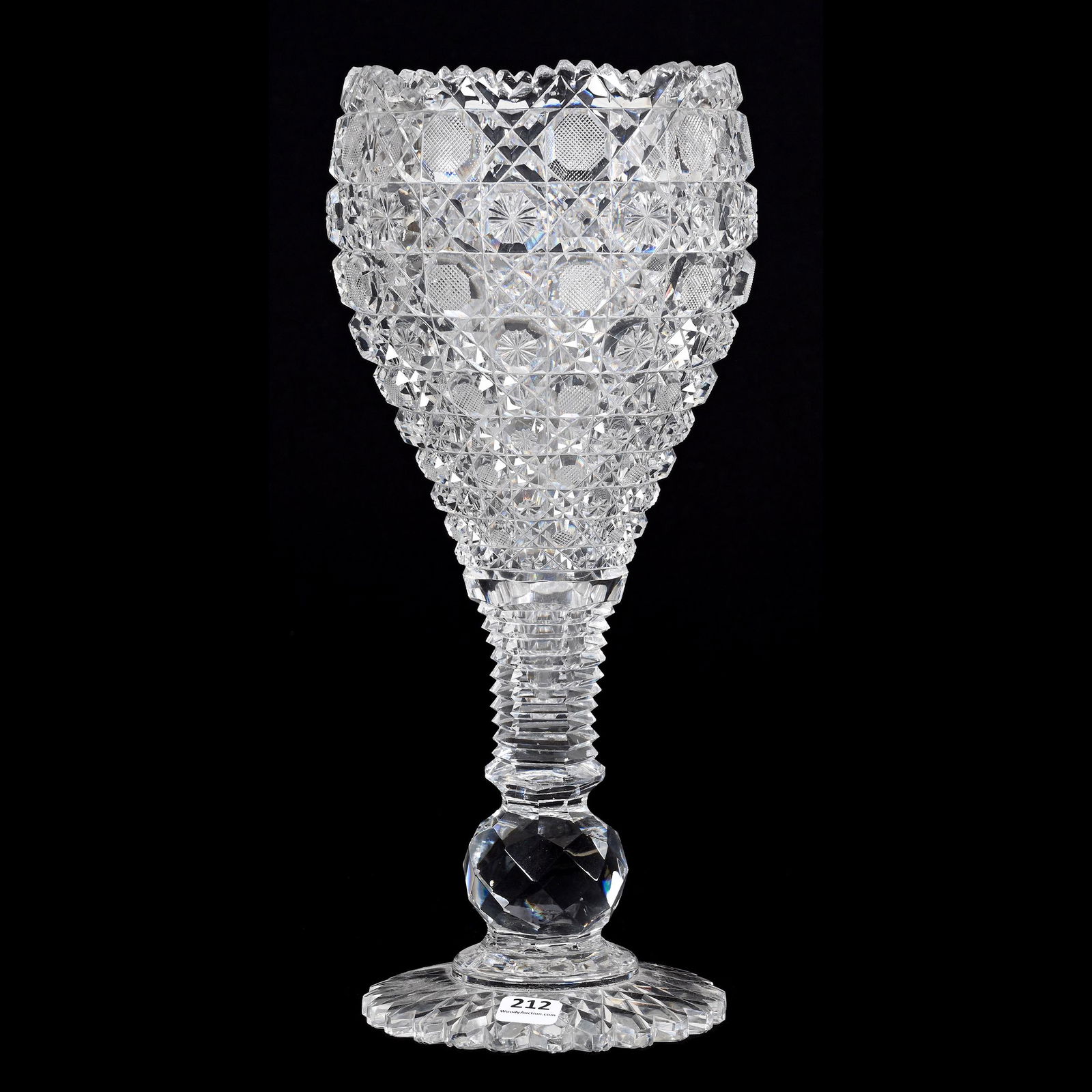 Chalice Vase, American Brilliant Cut Glass (1 of 3)