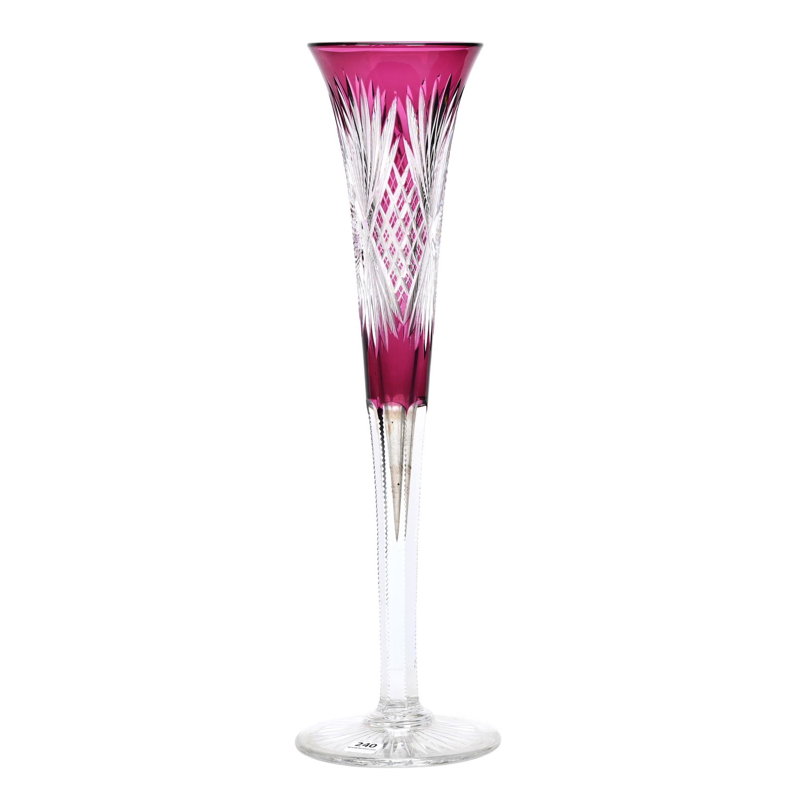 Trumpet Vase, BPCG, Amethyst Cut To Clear (1 of 3)