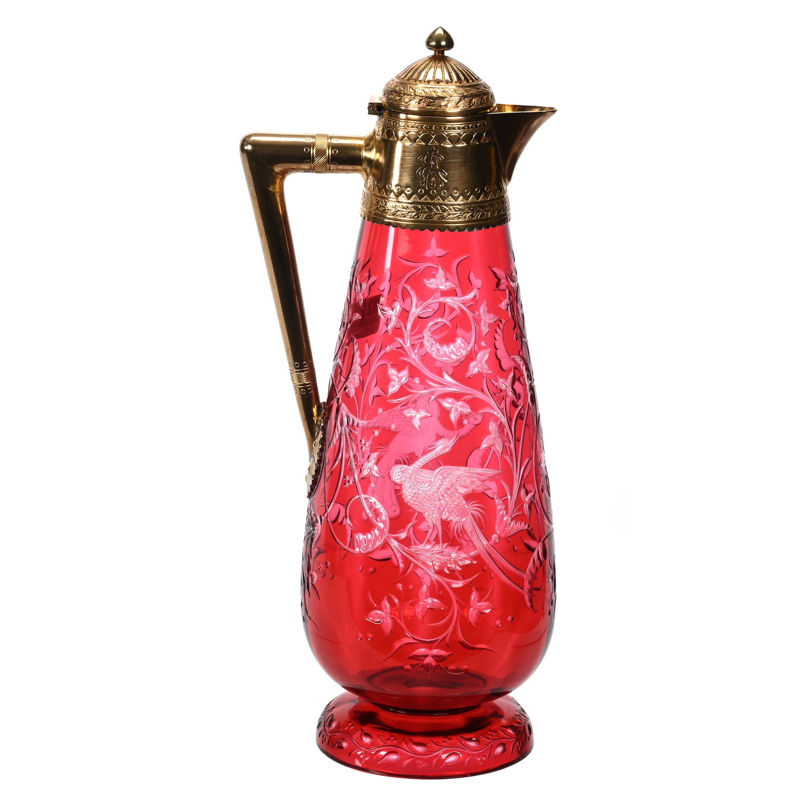 Pedestal Claret Jug, BPCG, Red Cut To Clear (1 of 4)
